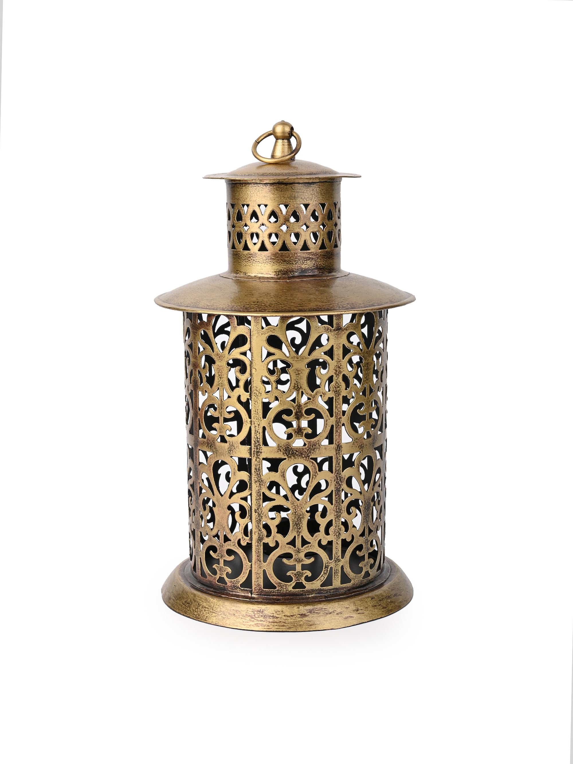 Metal Crafted Cutwork Design Tlight Holder / Lantern for Home Decor - 12 inches