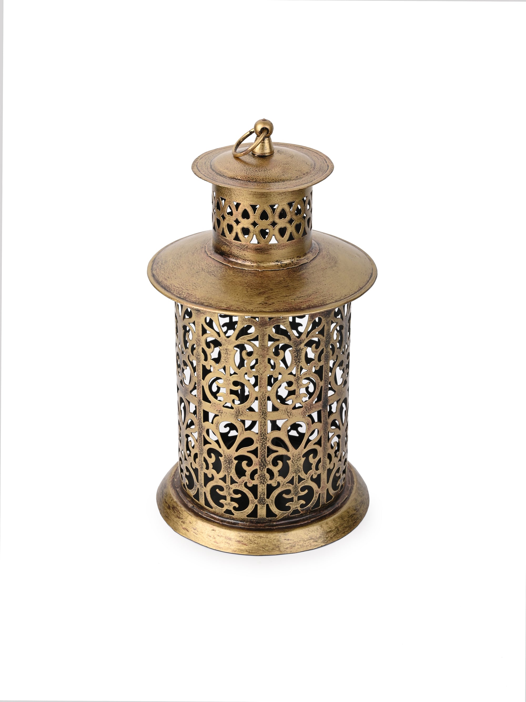 Metal Crafted Cutwork Design Tlight Holder / Lantern for Home Decor - 12 inches