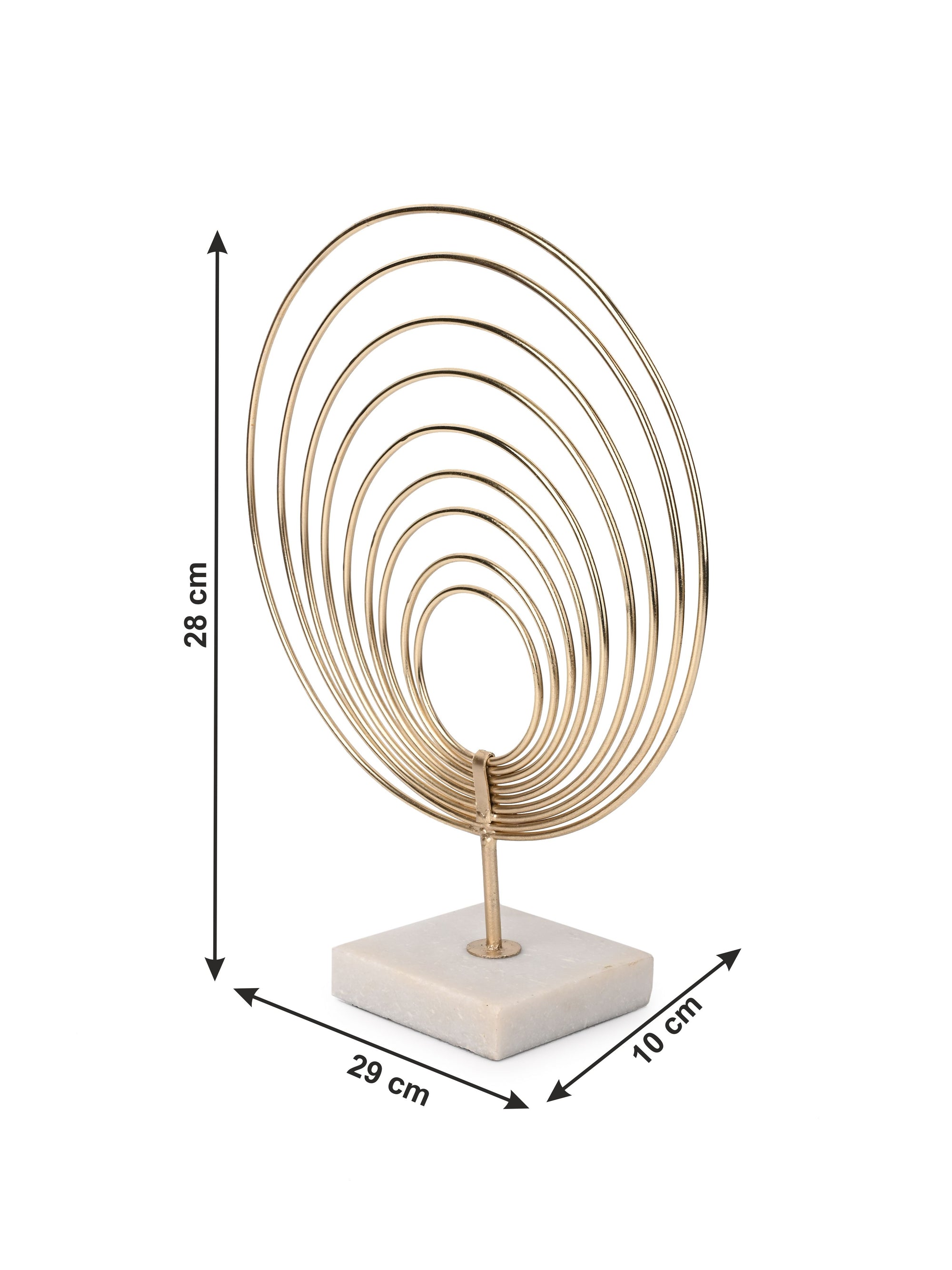 Metal Wire Spiral Decor for Home Office Table Top Use - 12 inches