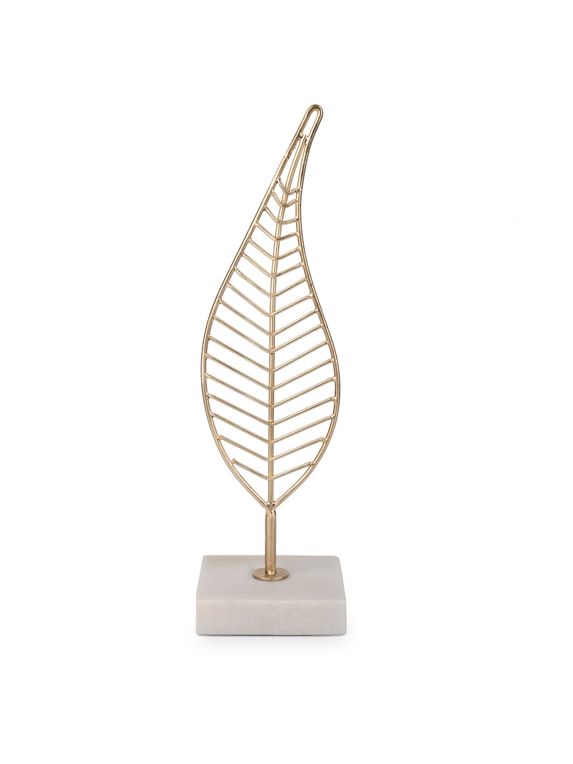 Metal Crafted Wire Design Leaf Decor for Home Office -  14 inches