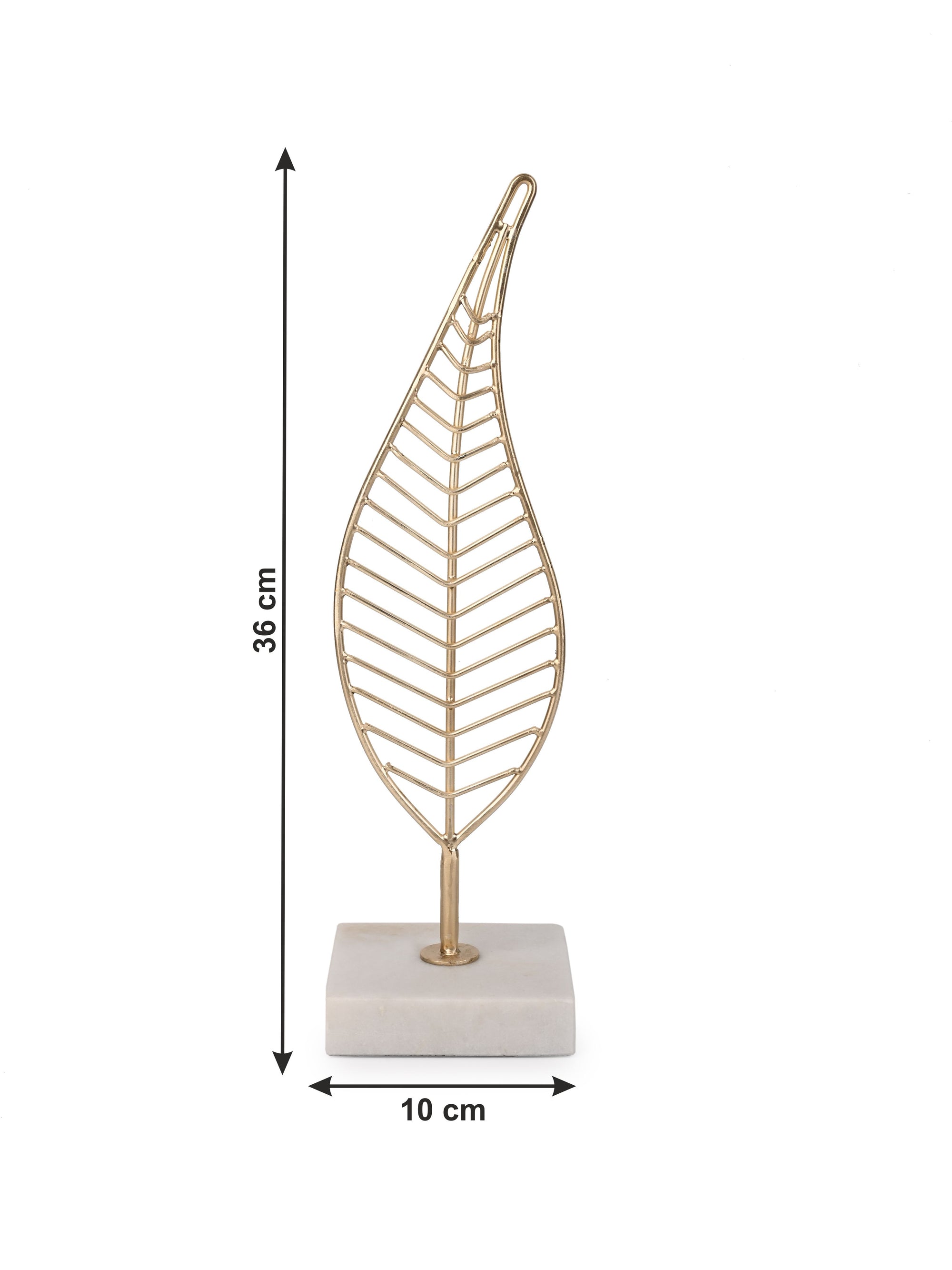 Metal Crafted Wire Design Leaf Decor for Home Office -  14 inches