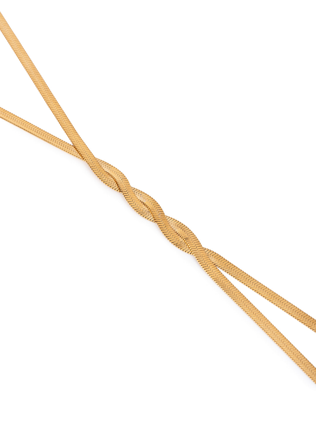 MAURYANA - Gold Plated Titanium Steel Elegant Simple Style Waterproof Non Tarnish Long Necklace