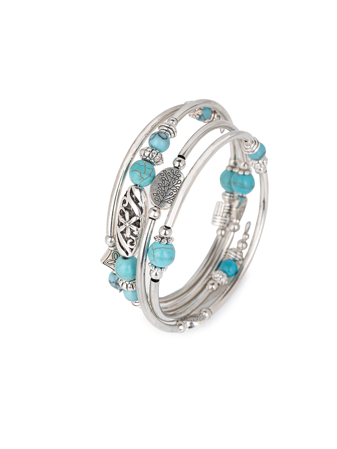 MAURYANA - Blue Color Natural Stone Retro Design Bracelet