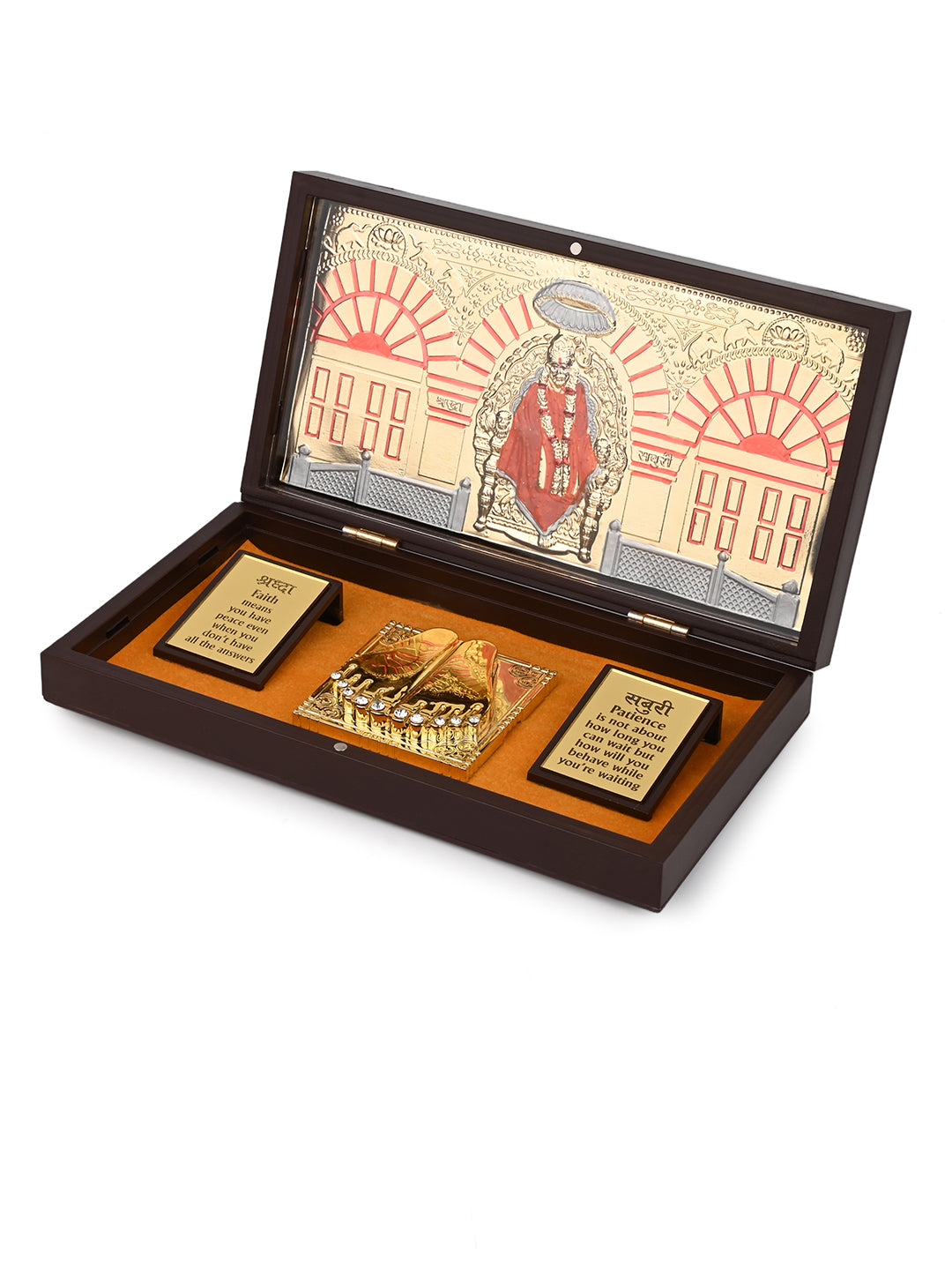 Shirdi Sai Baba Charan Paduka Box for Puja Rituals and Gifting