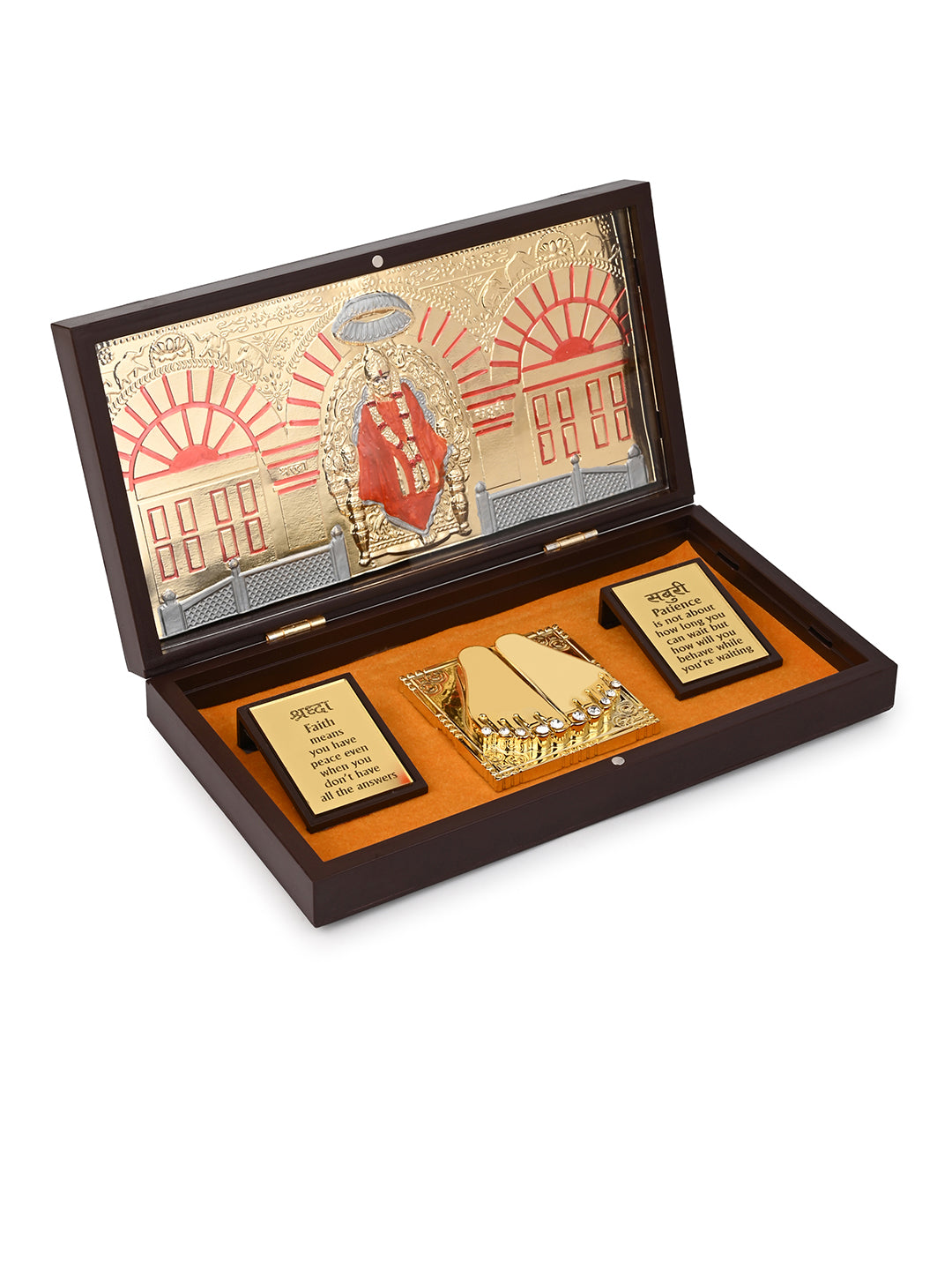 Shirdi Sai Baba Charan Paduka Box for Puja Rituals and Gifting