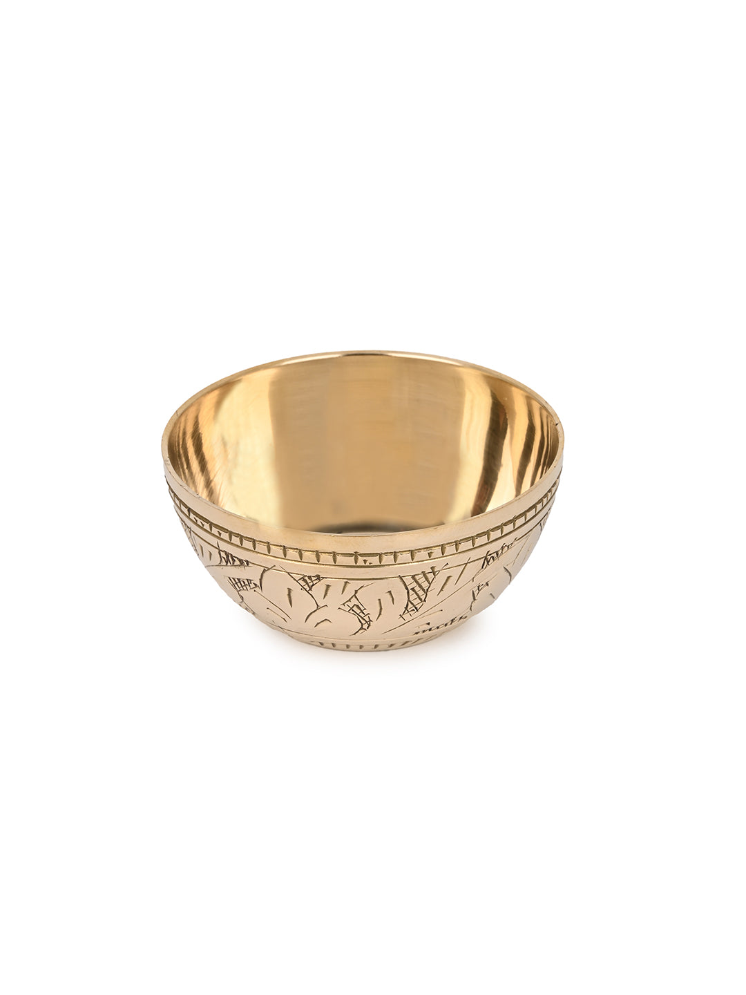 Brass crafted 8 pieces Puja thali set for everyday puja and rituals - 10 inches