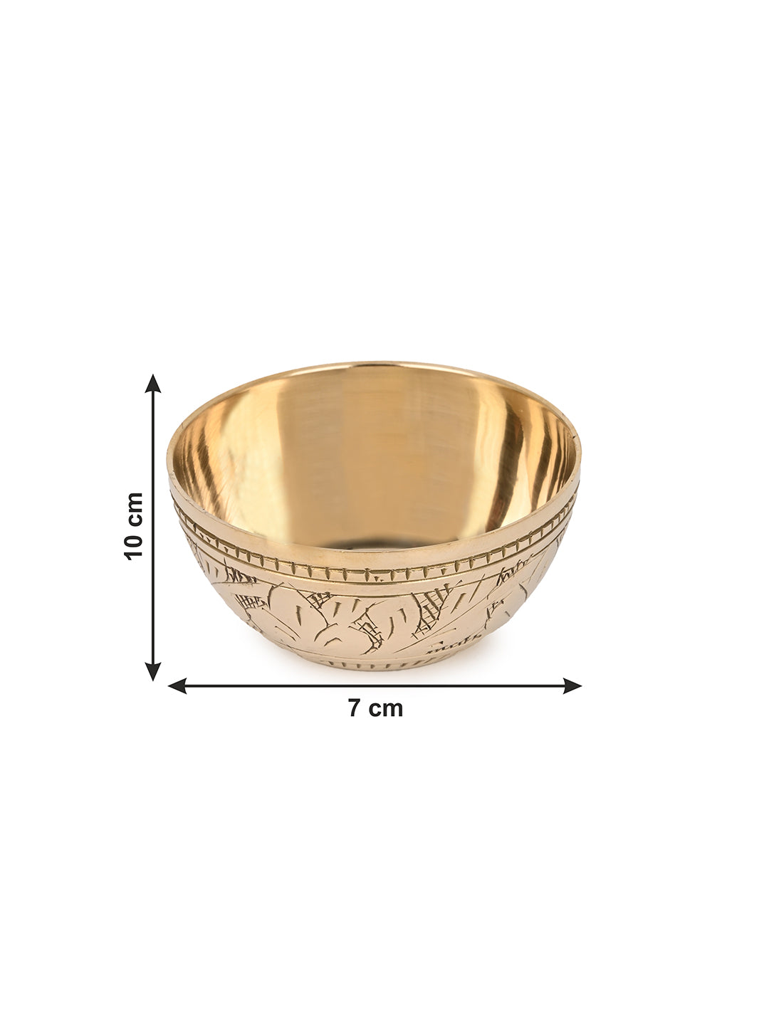 Brass crafted 8 pieces Puja thali set for everyday puja and rituals - 10 inches