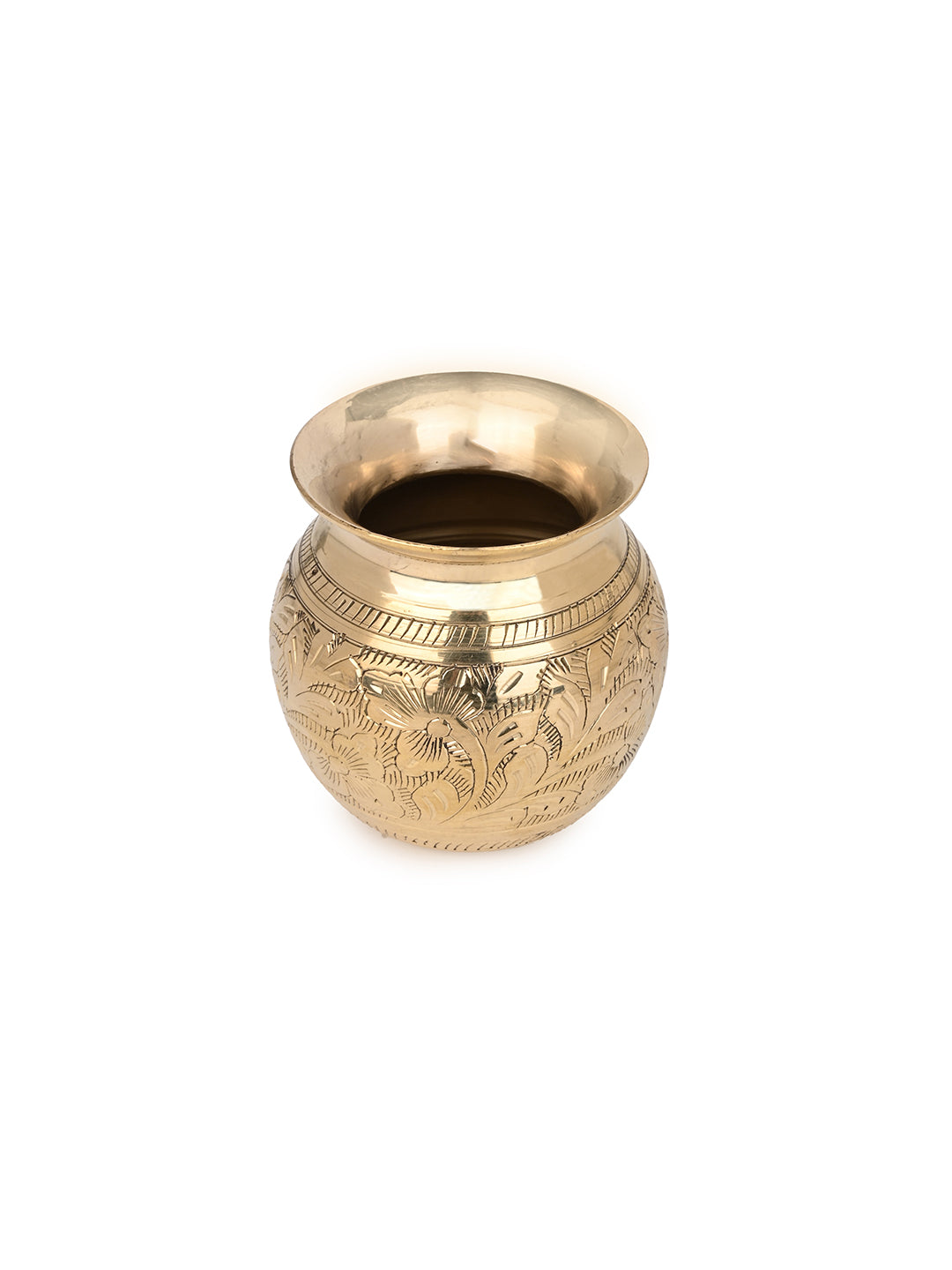 Brass crafted 8 pieces Puja thali set for everyday puja and rituals - 10 inches