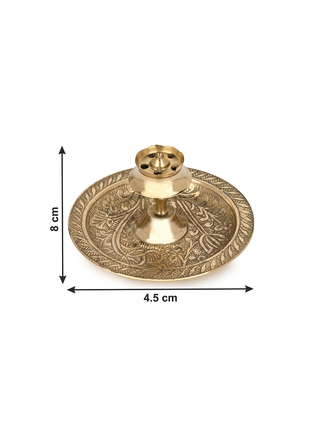 Brass crafted 8 pieces Puja thali set for everyday puja and rituals - 10 inches