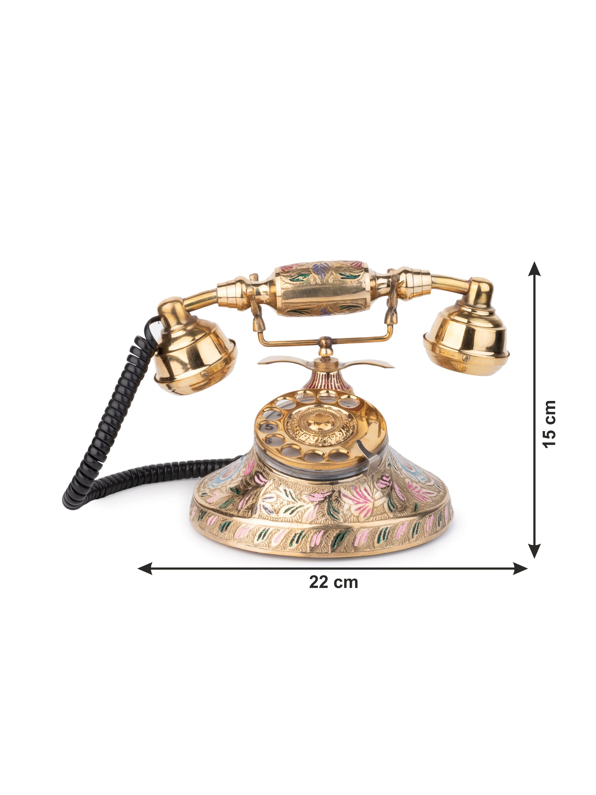 Brass Crafted Colorful Retro Landline Phone for Home and Office Decor