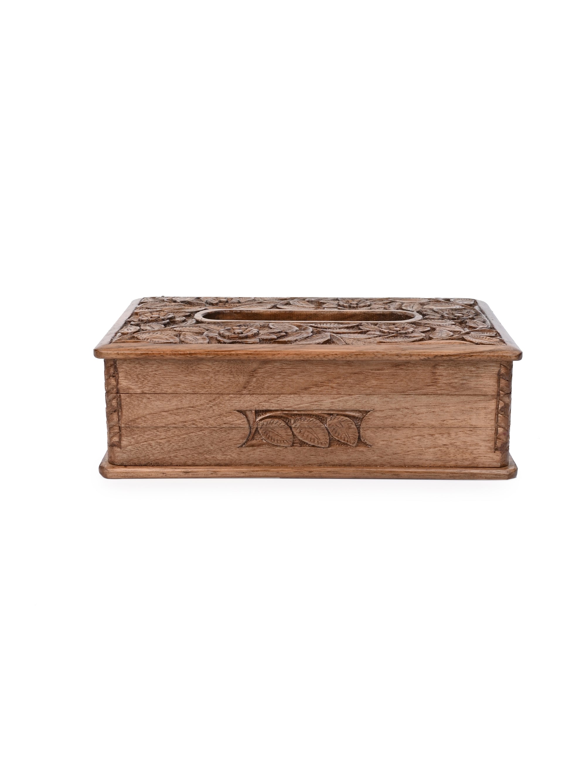 Very Exclusive Walnut Wood carved Tissue / Napkin Box - 10 inches