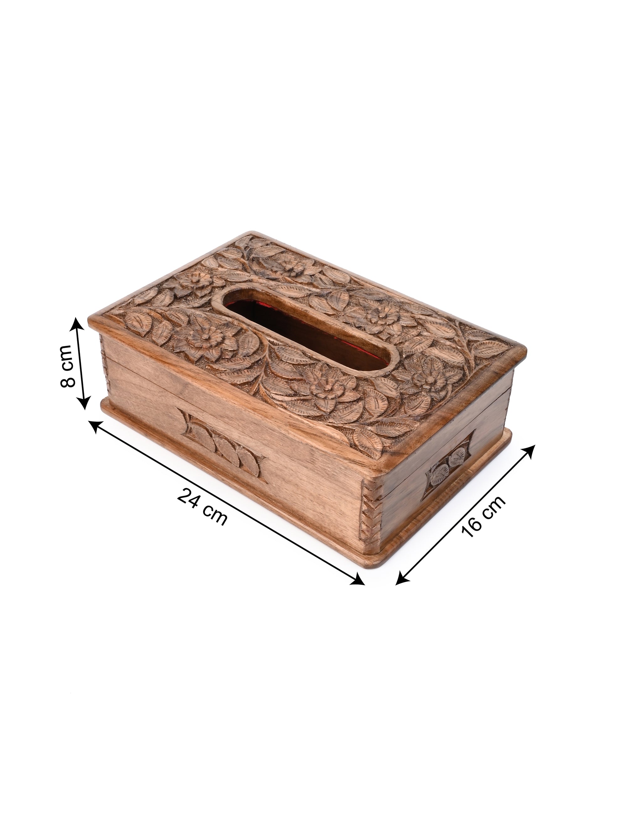 Very Exclusive Walnut Wood carved Tissue / Napkin Box - 10 inches