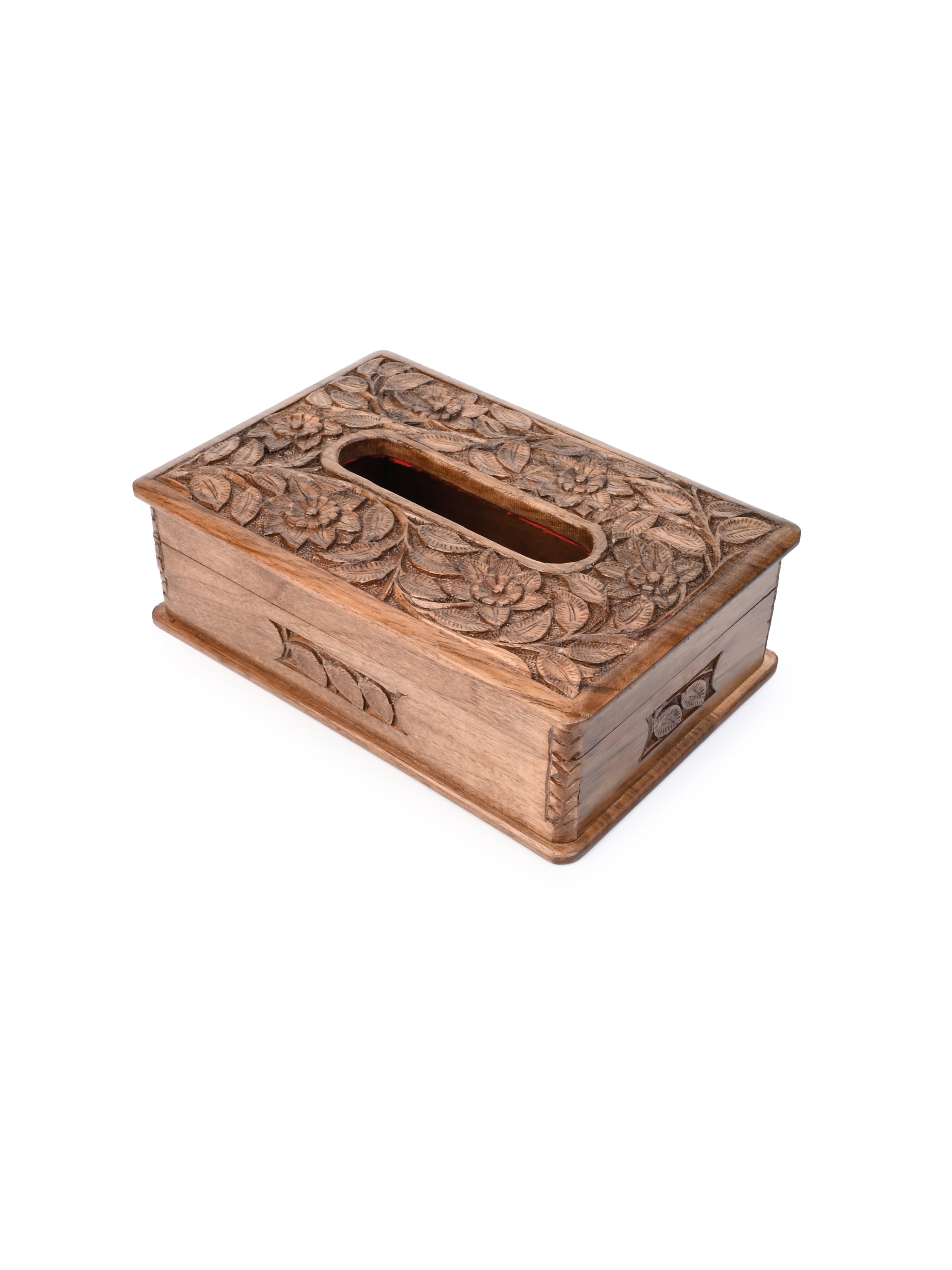 Very Exclusive Walnut Wood carved Tissue / Napkin Box - 10 inches