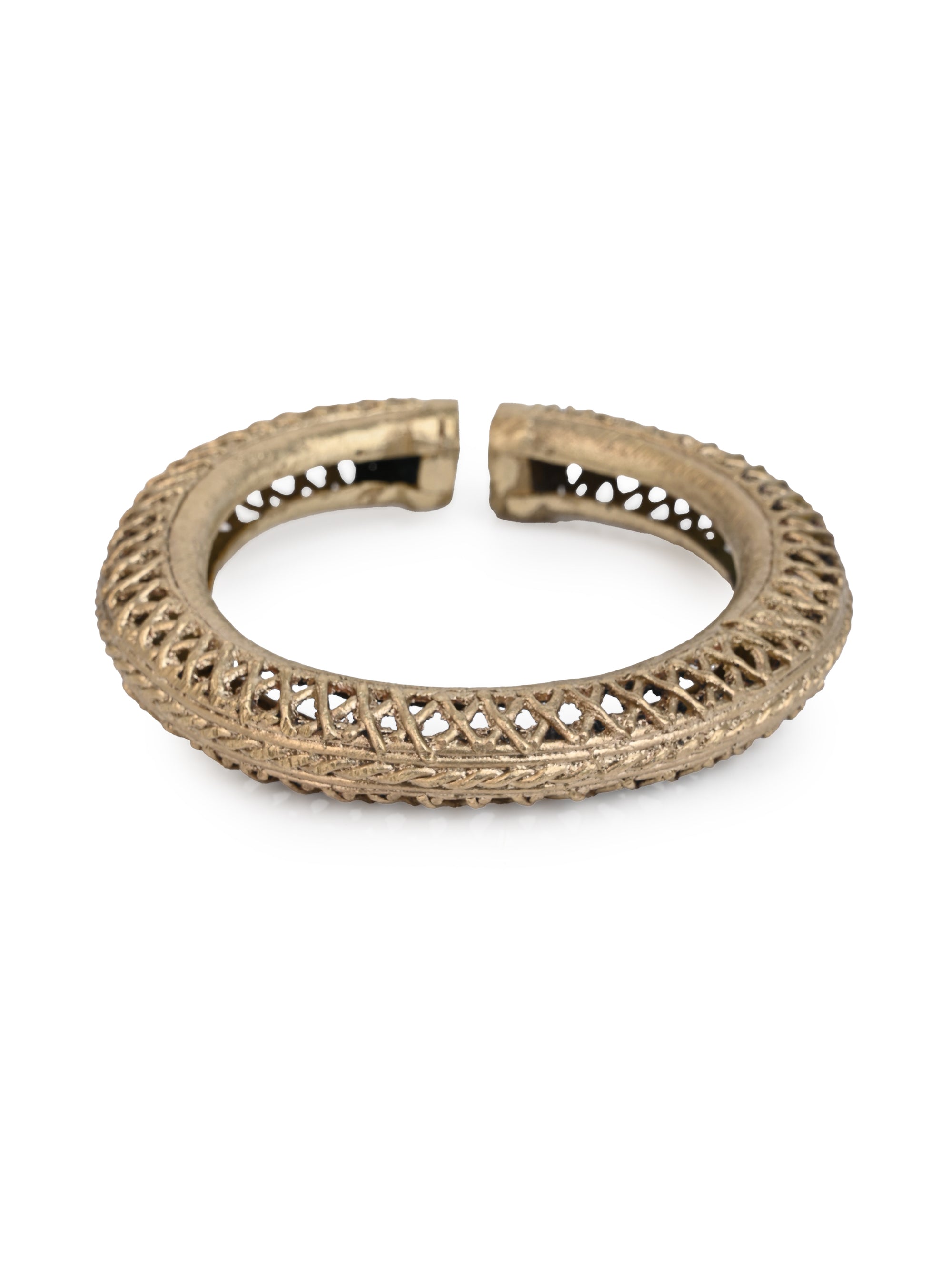 MAURYANA - Dokra craft tirbal bangle in jali design - one size