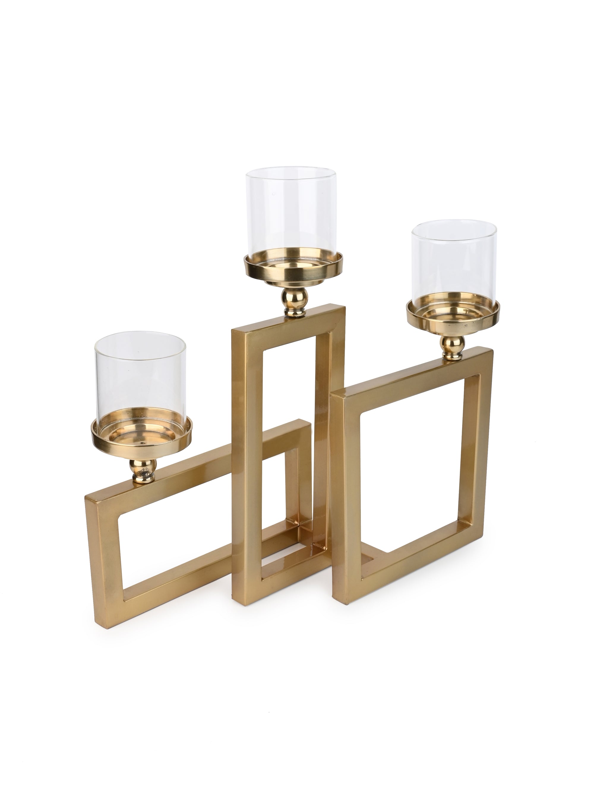 3 Step Metal Candle Holder/Stand for Home Decor - Gold