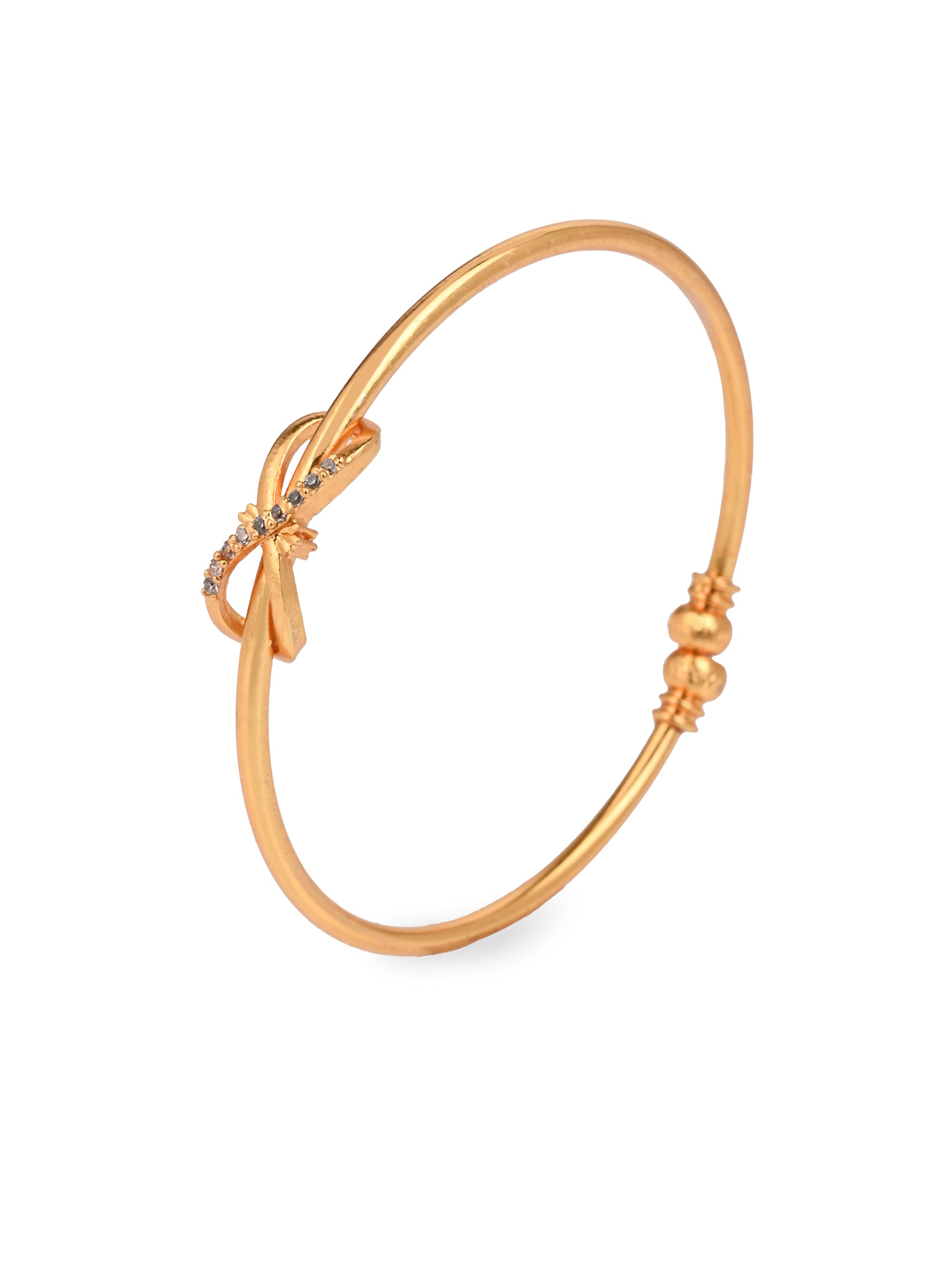 MAURYANA - Kundan mina pair of bangles with bow design and opening