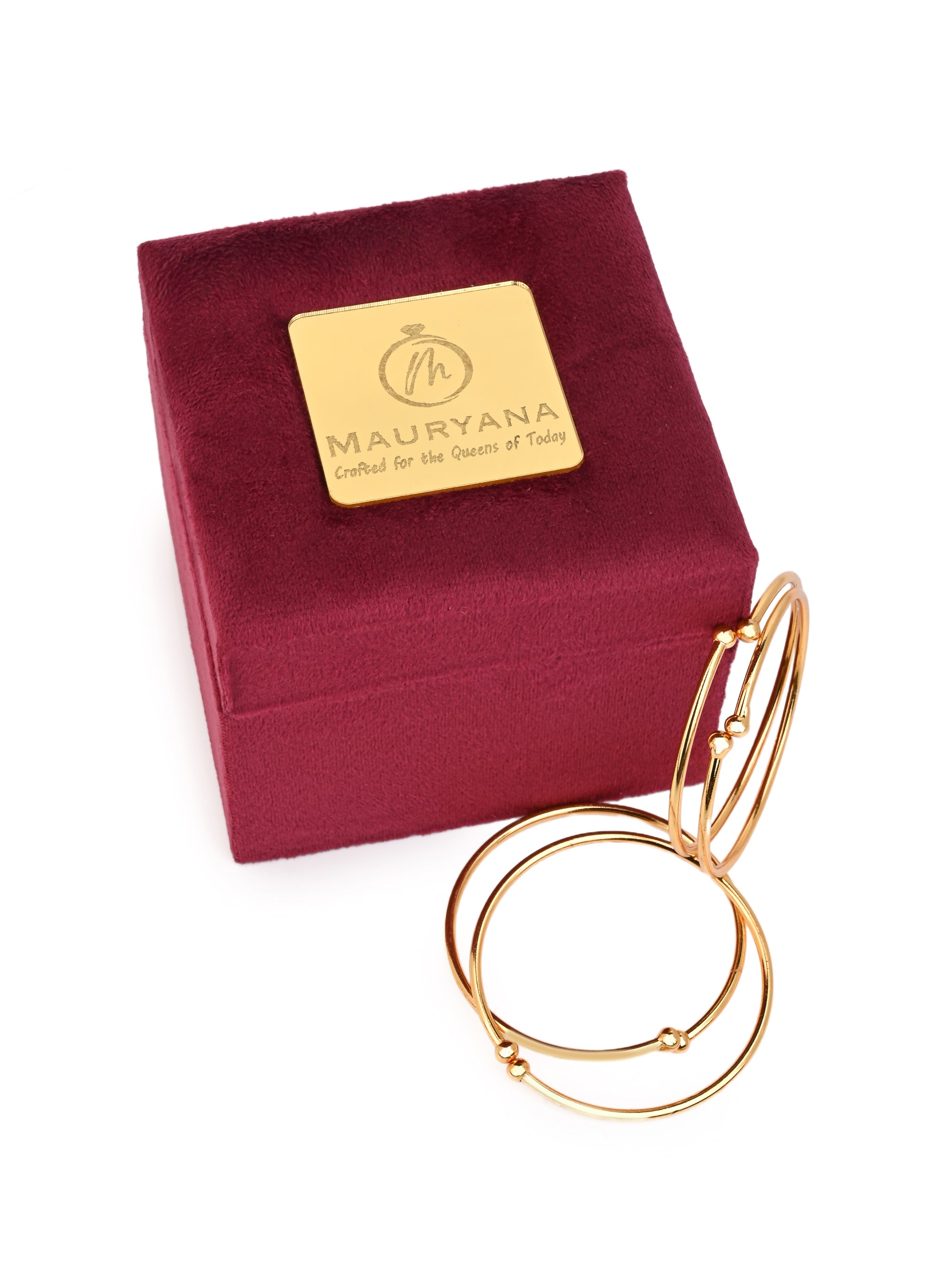 MAURYANA - Kundan mina golden bangles set of 4 pcs - one size