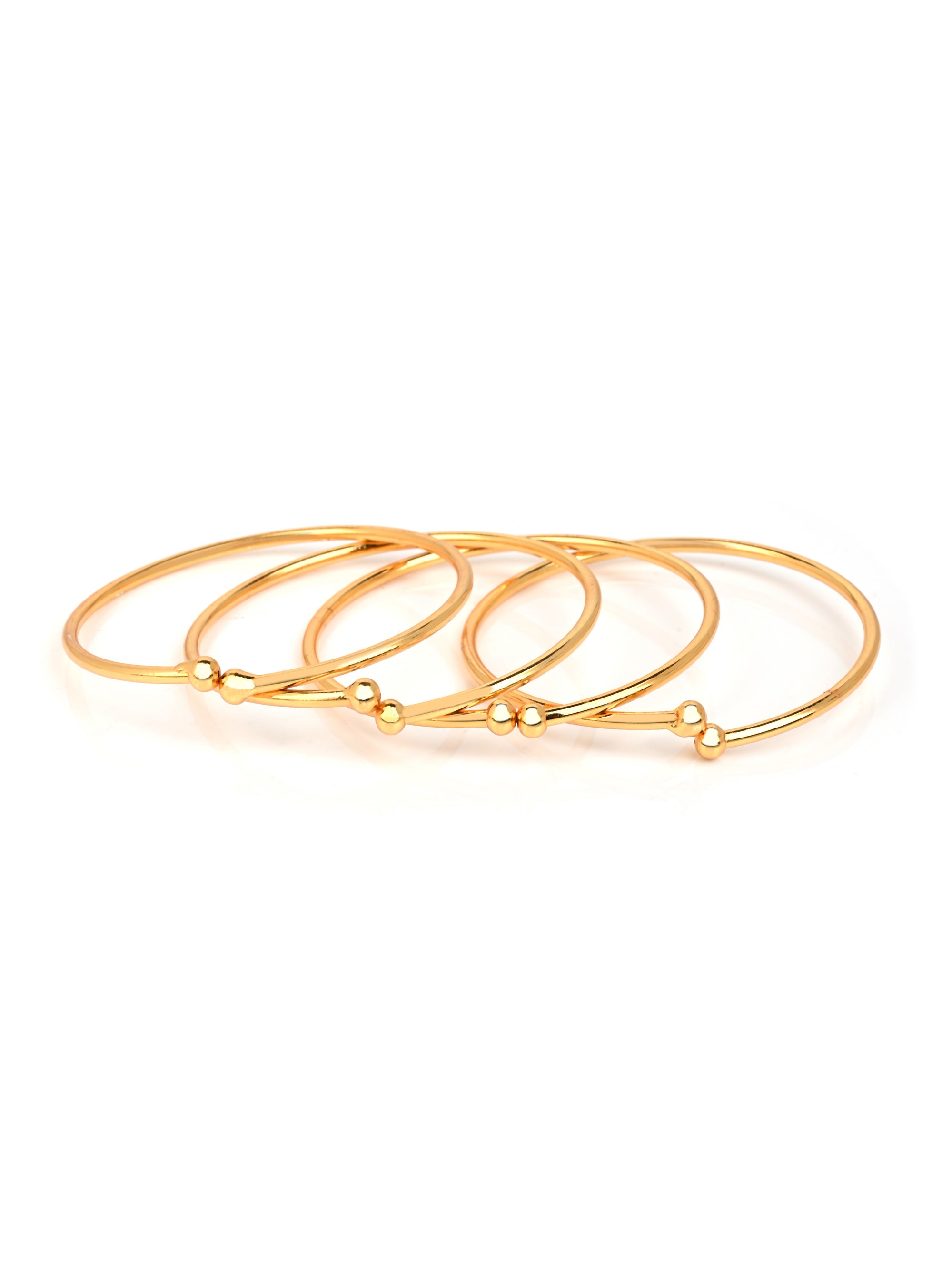 MAURYANA - Kundan mina golden bangles set of 4 pcs - one size