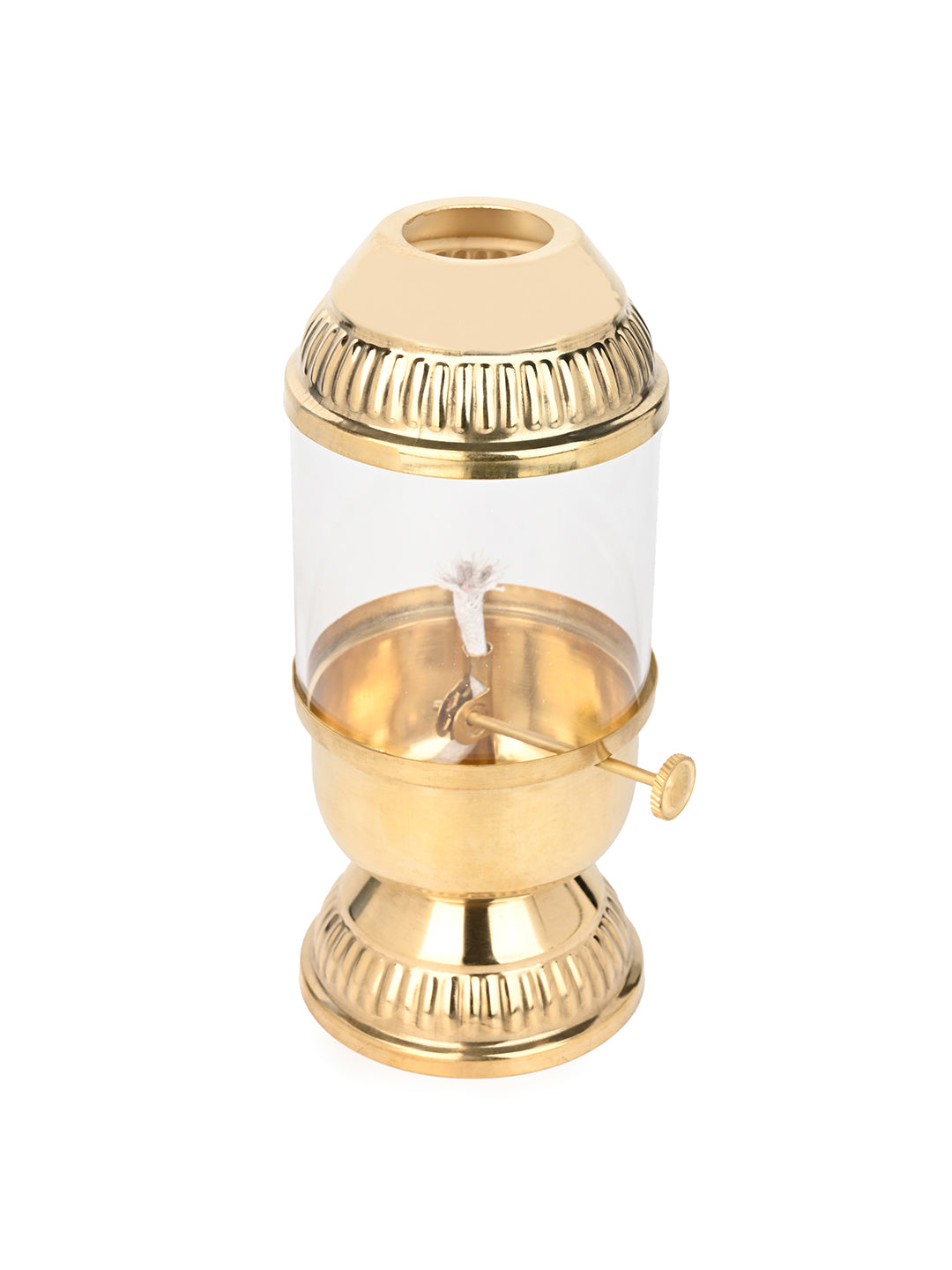 Brass crafted Akhand Diya for festive and regular use - 8 inches