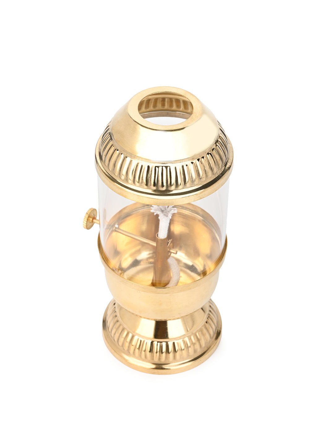 Brass crafted Akhand Diya for festive and regular use - 8 inches