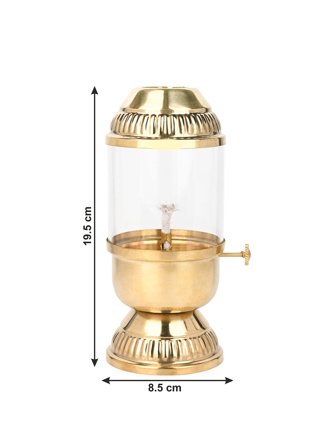 Brass crafted Akhand Diya for festive and regular use - 8 inches