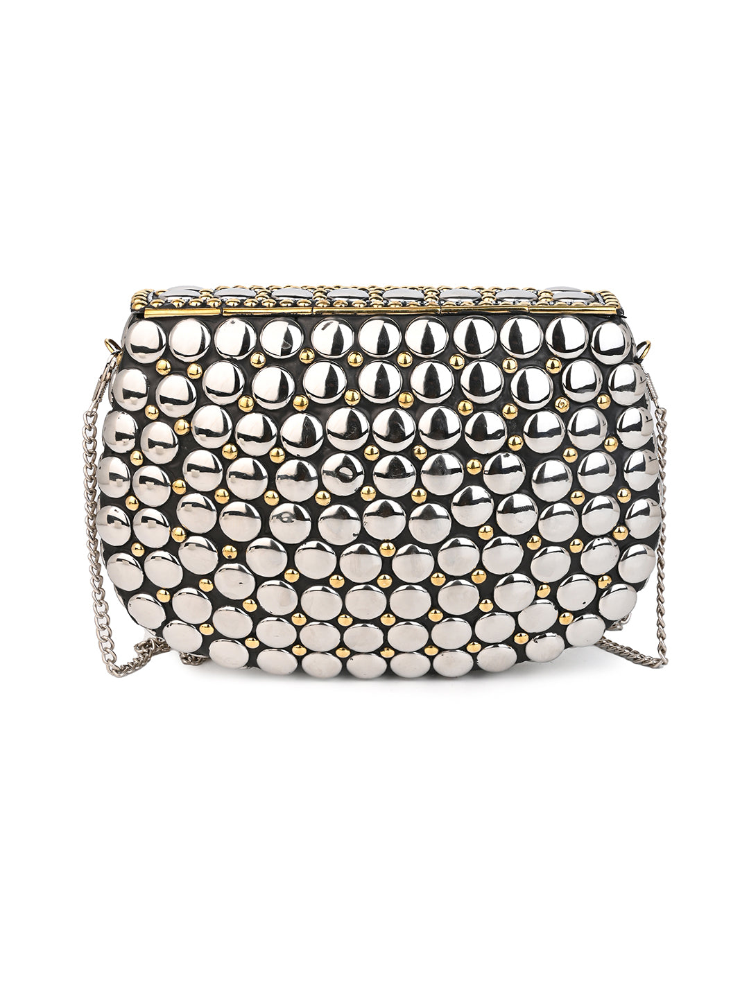 Brass and stainless steel crafted stylish clutch