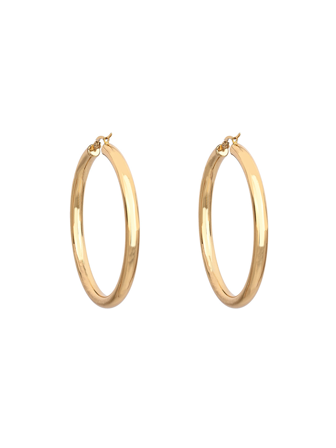 MAURYANA - Stainless Steel 18k Gold Plated Simple Round Design Earrings