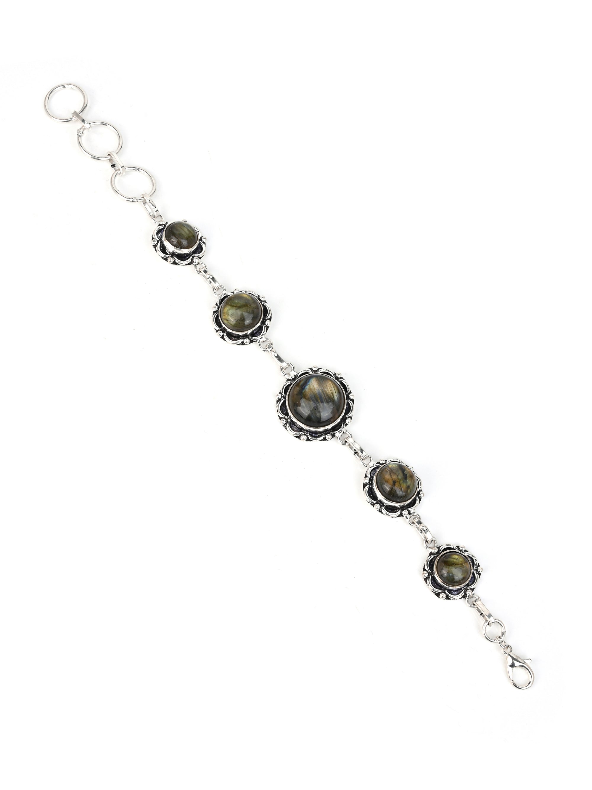 MAURYANA - Blue stone and metal crafted stylish bracelet - adjustable length