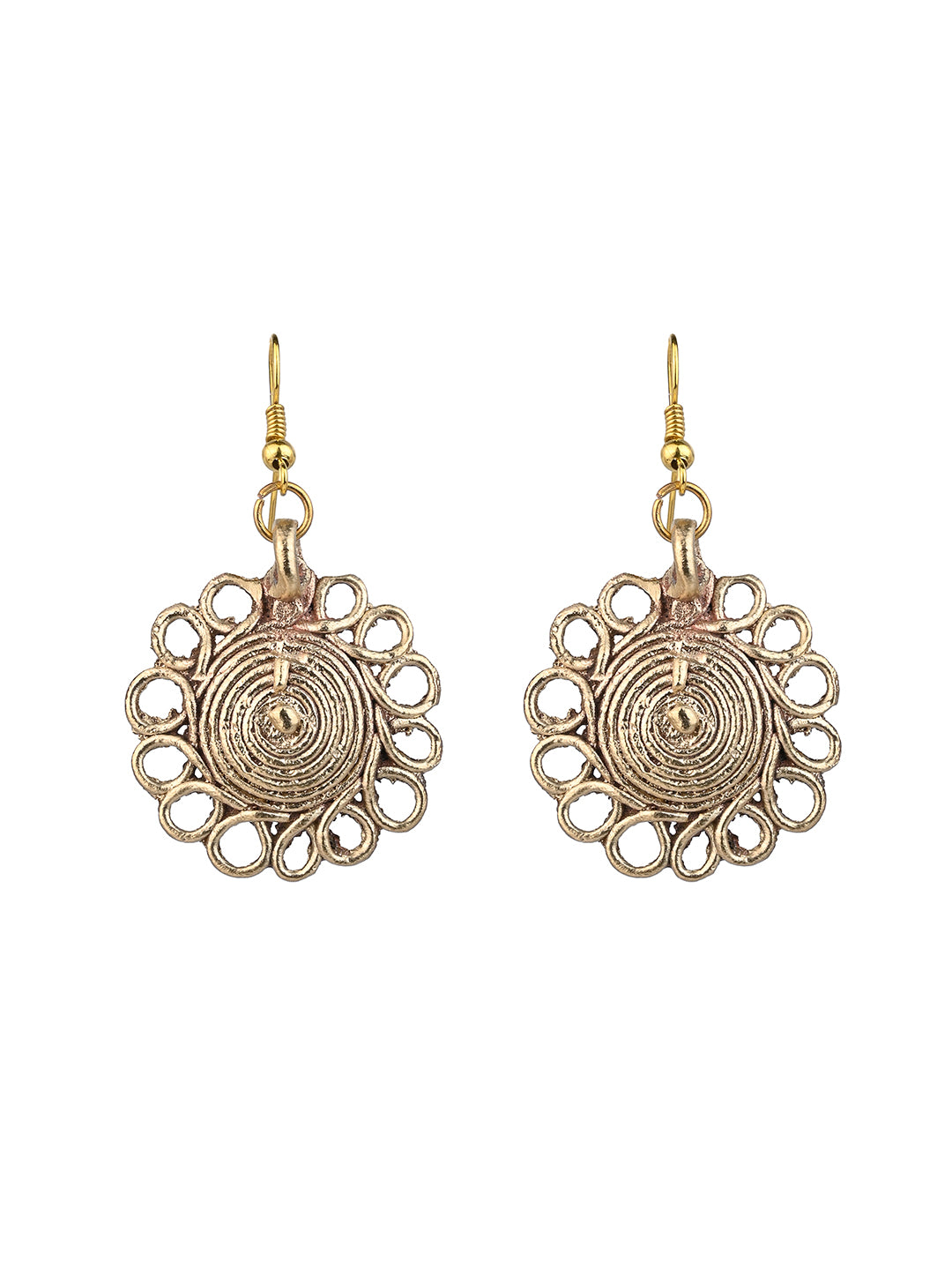 MAURYANA - Dokra craft hasuli chokar necklace set with earrings - adjustable length