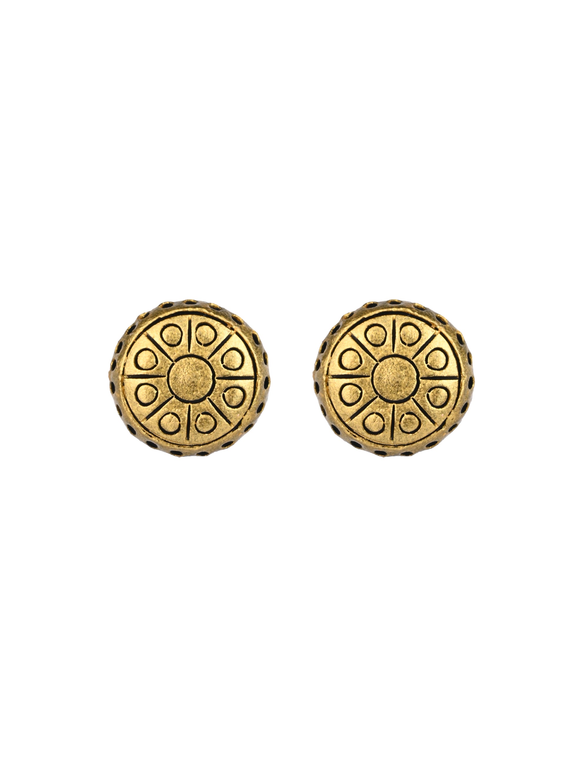 MAURYANA - Terracotta black and gold square pendant necklace set with earrings - adjustable length