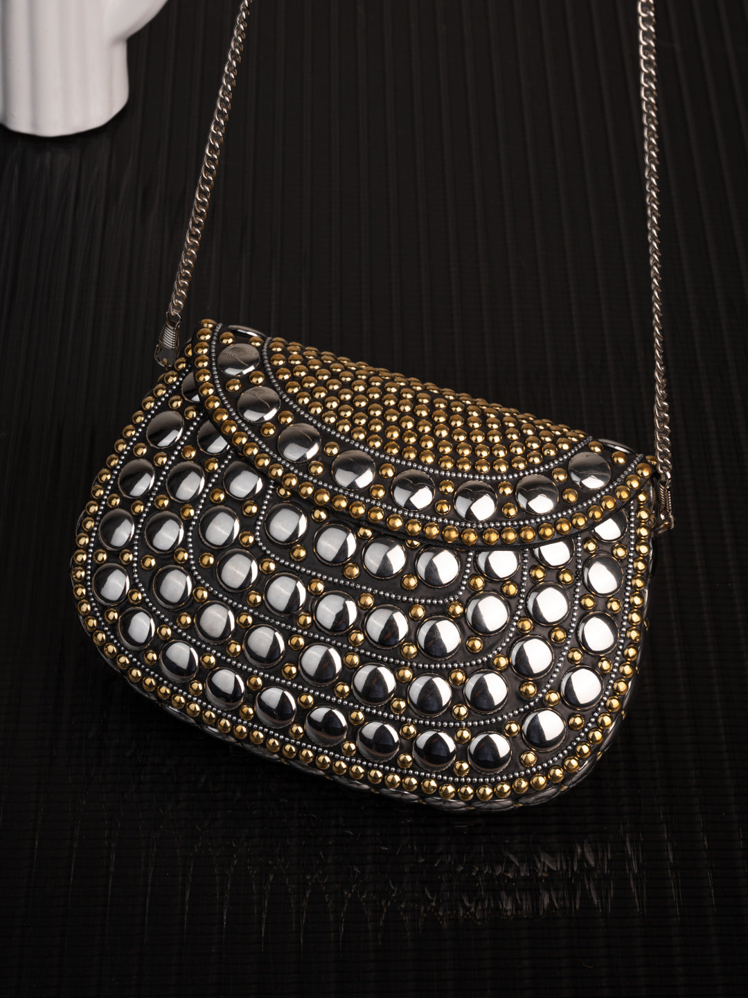 Brass and stainless steel crafted stylish clutch