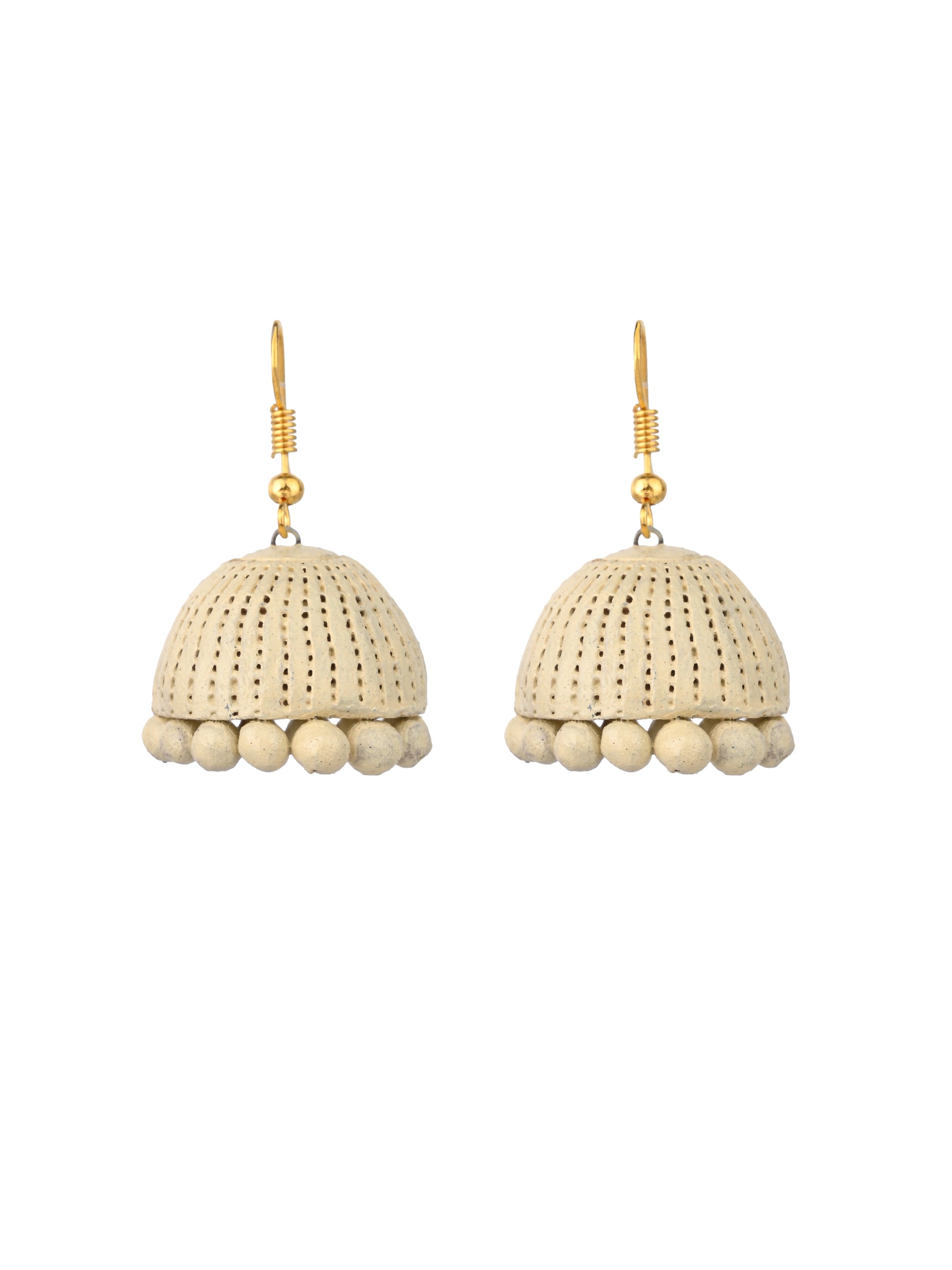 MAURYANA - Terracotta off white beaded necklace set with earrings