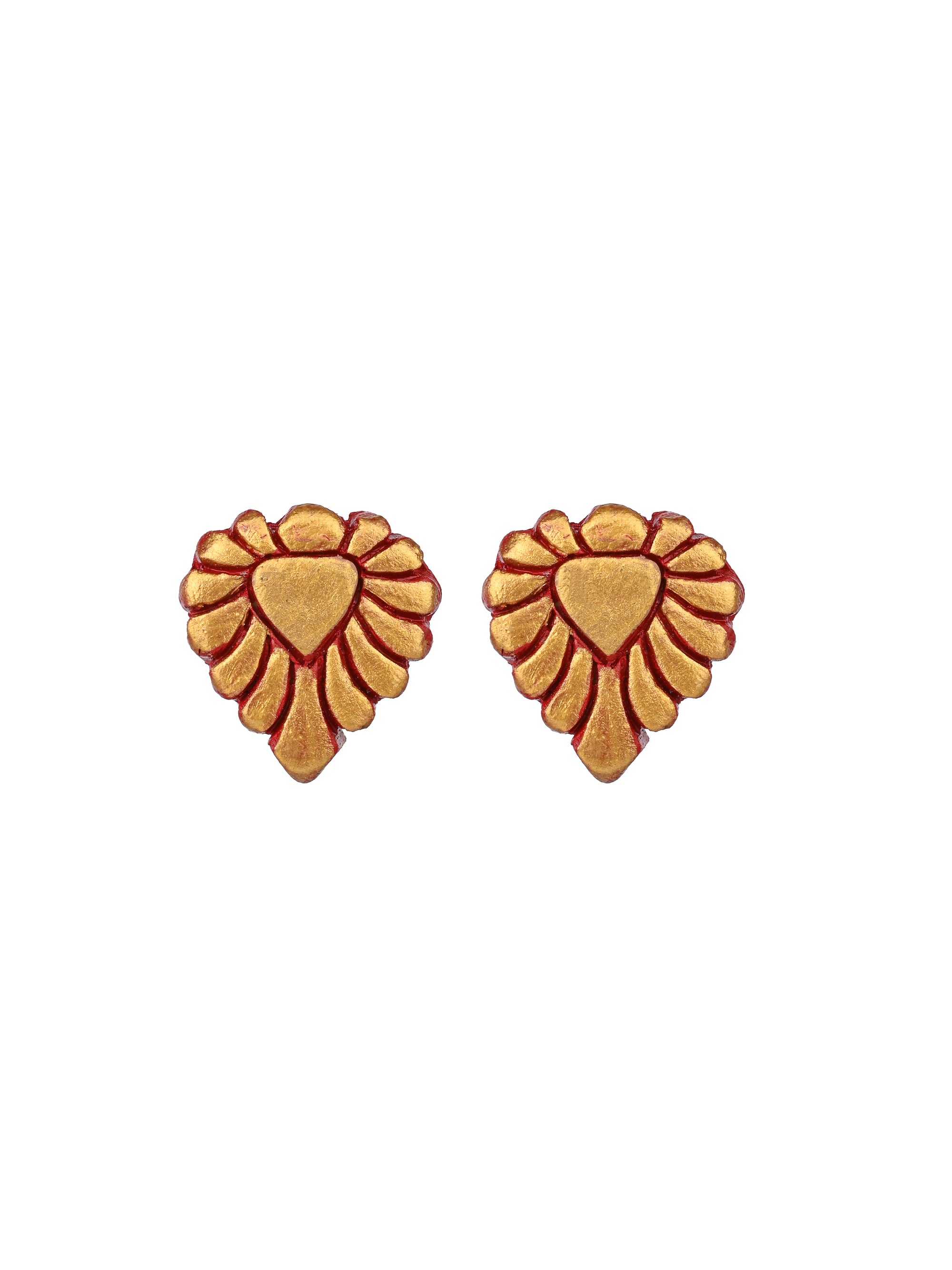 MAURYANA - Terracotta Durga mata face design pendant necklace set with earrings - Assorted colors - adjustable length