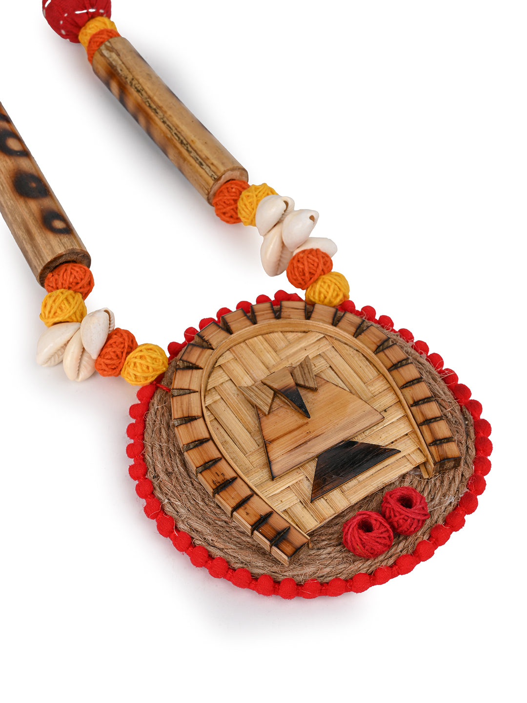 MAURYANA - Bamboo crafted traditional bengal necklace with earrings - adjustable length
