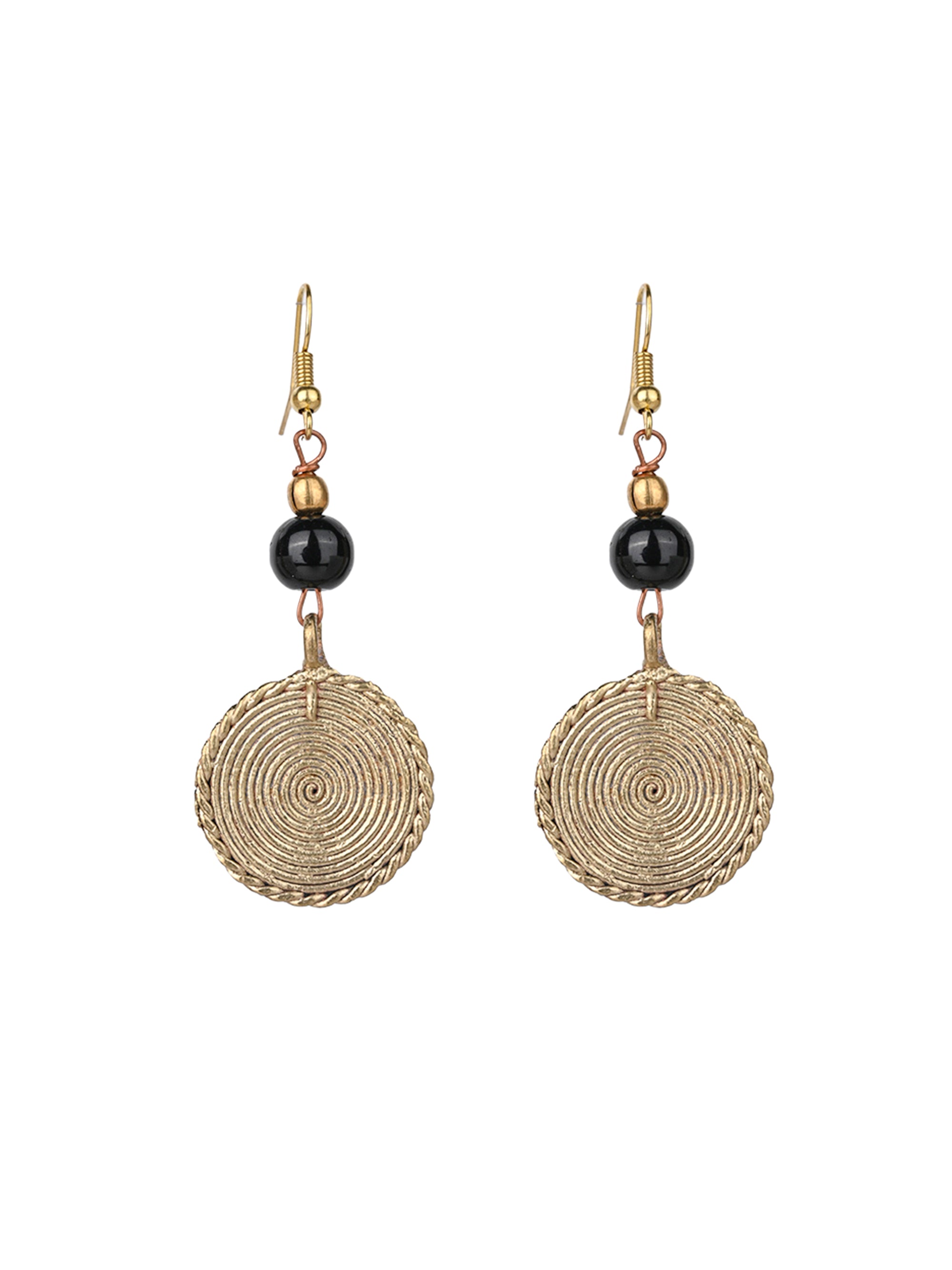 MAURYANA - Dokra craft beaded 5 pendant necklace set with earrings - adjustable length