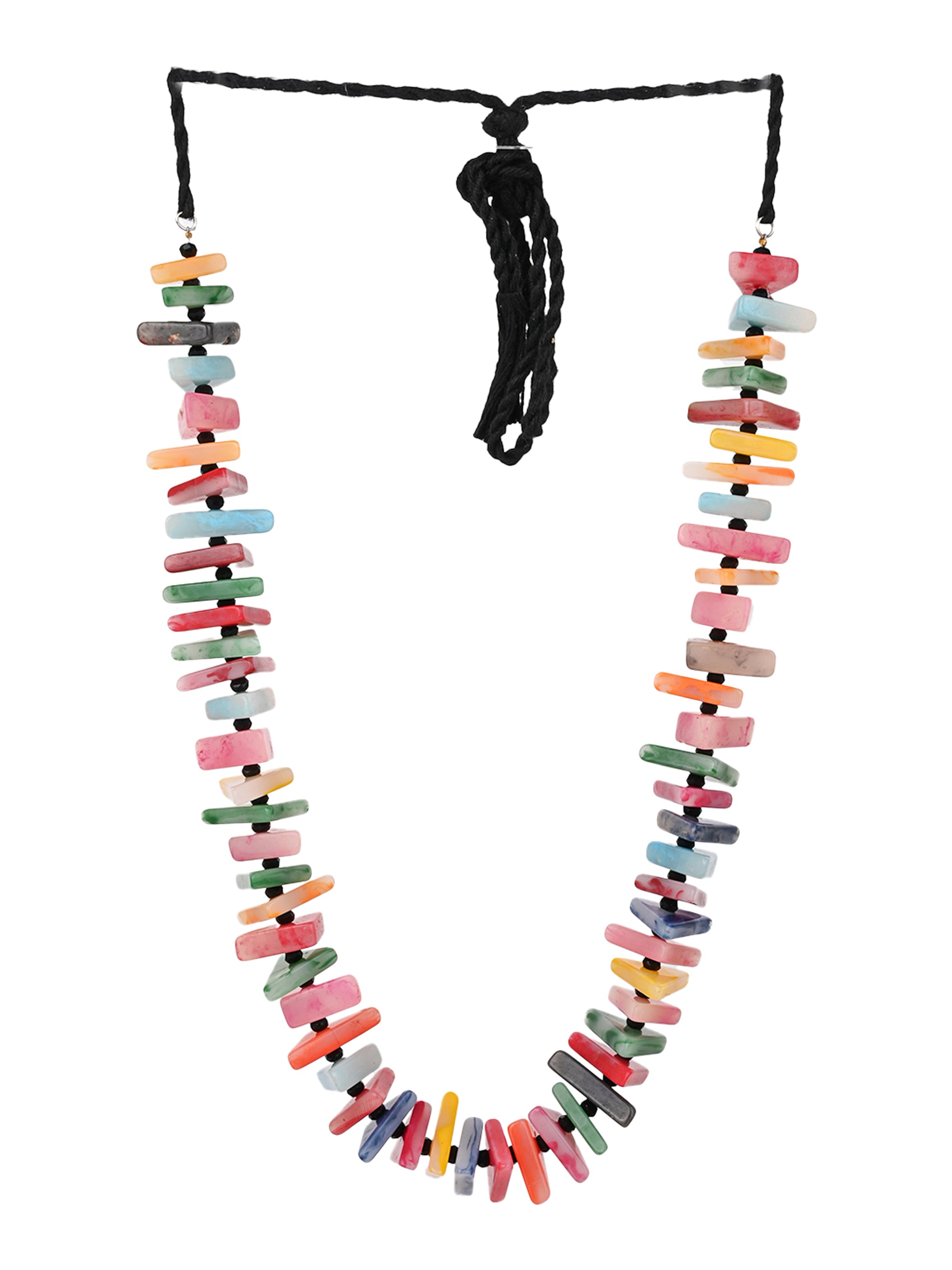 MAURYANA - Multicolor chips assembled to a beautiful necklace with earrings - adjustable length