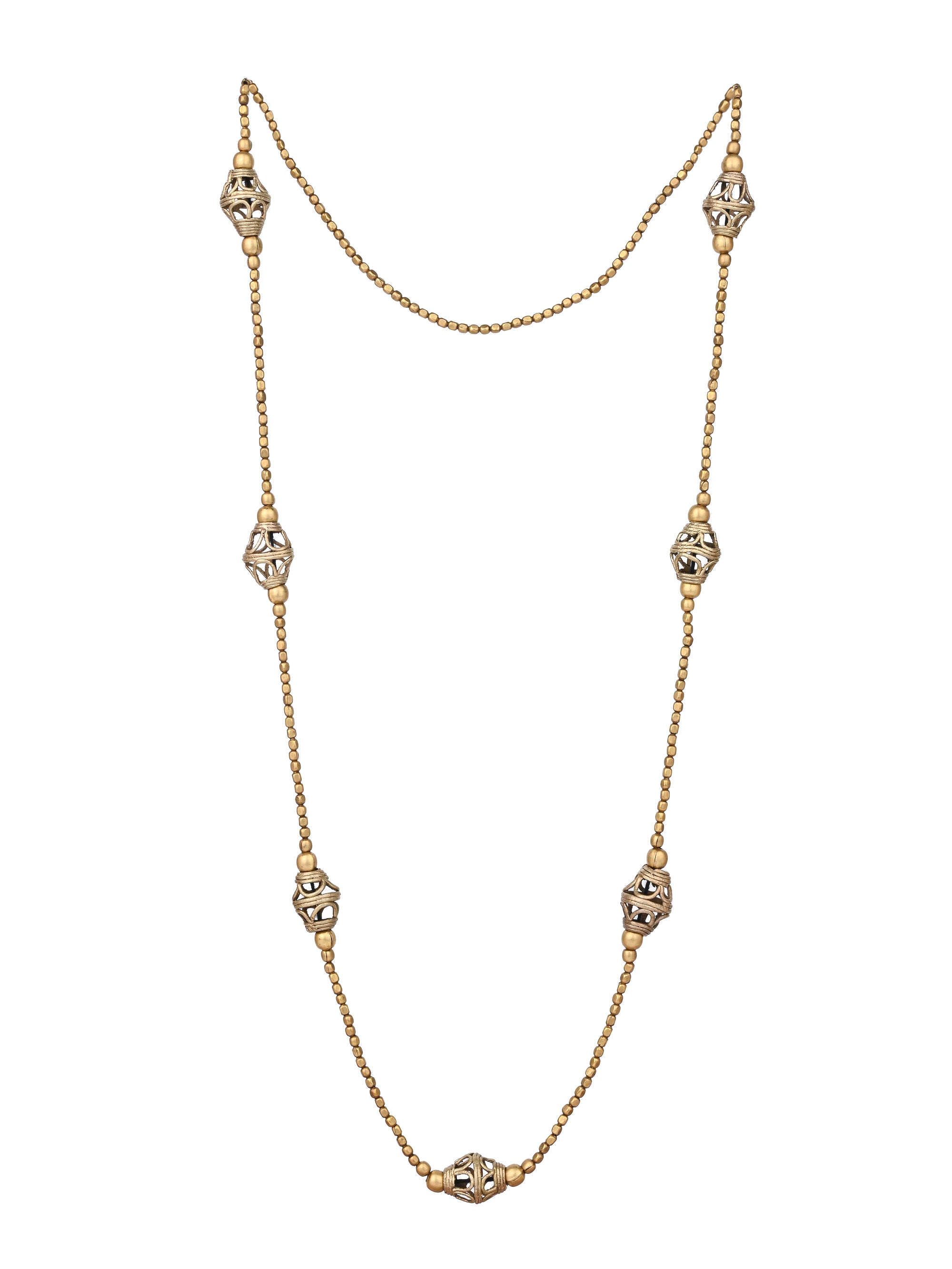 MAURYANA - Dokra craft elegant necklace set with earrings - one size