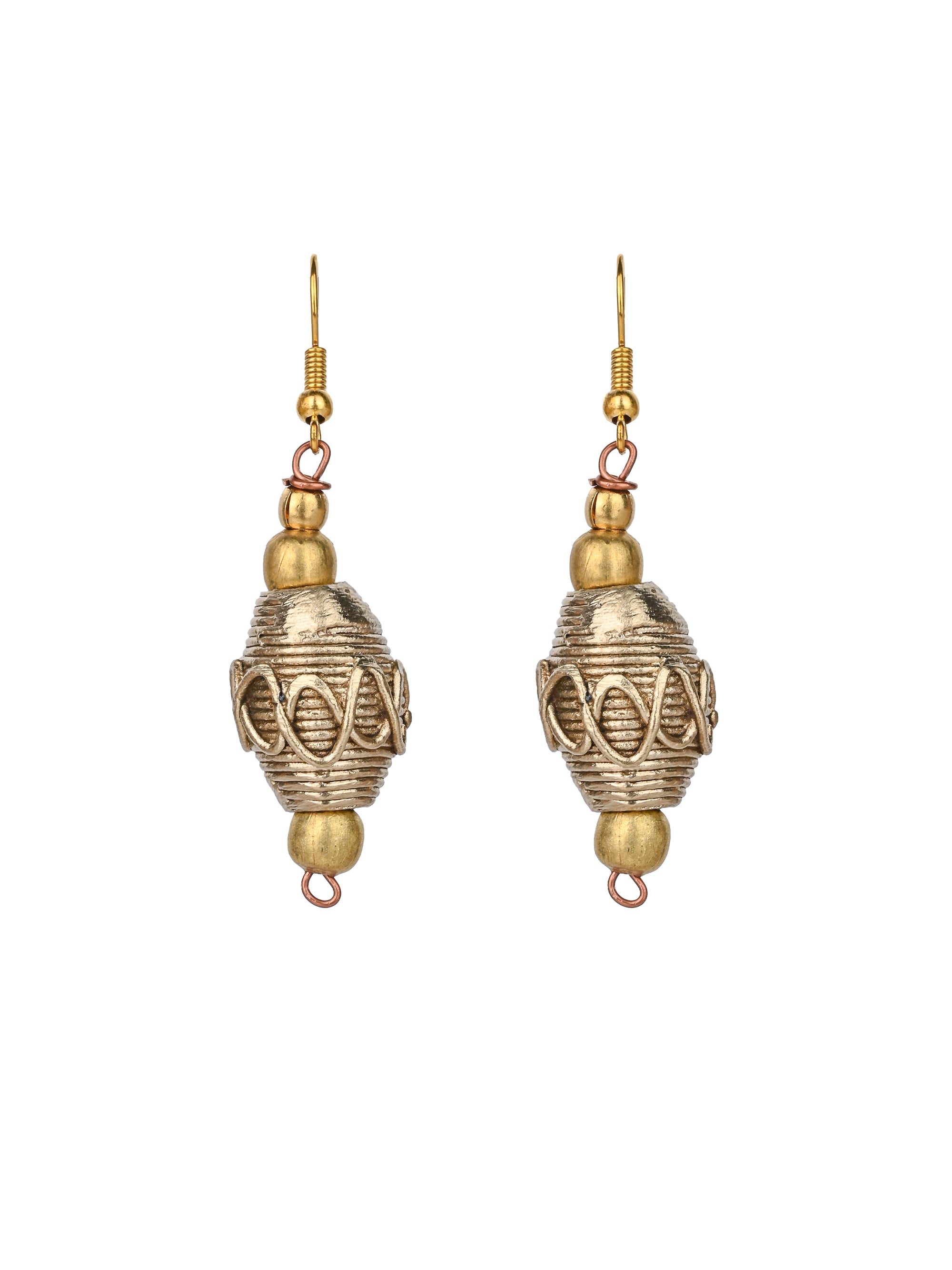 MAURYANA - Dokra craft multiple pendants necklace with earring set - adjustable length