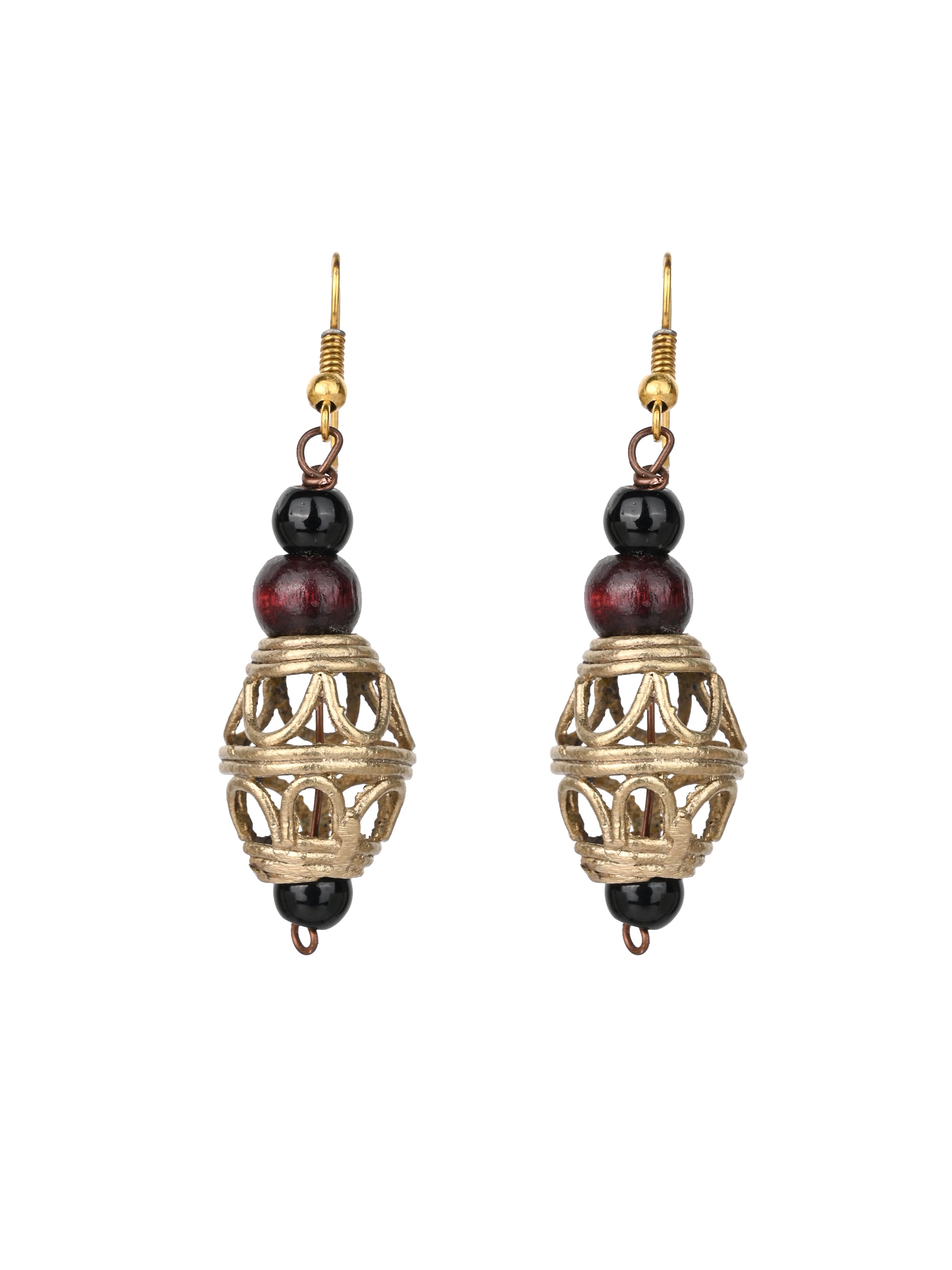 MAURYANA - Dokra craft big beaded necklace set with earrings - adjustable size
