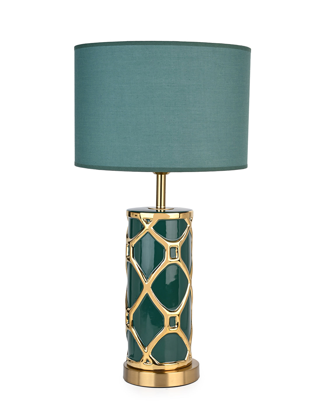 Green and gold ceramic table lamp / bedside lamp premium design