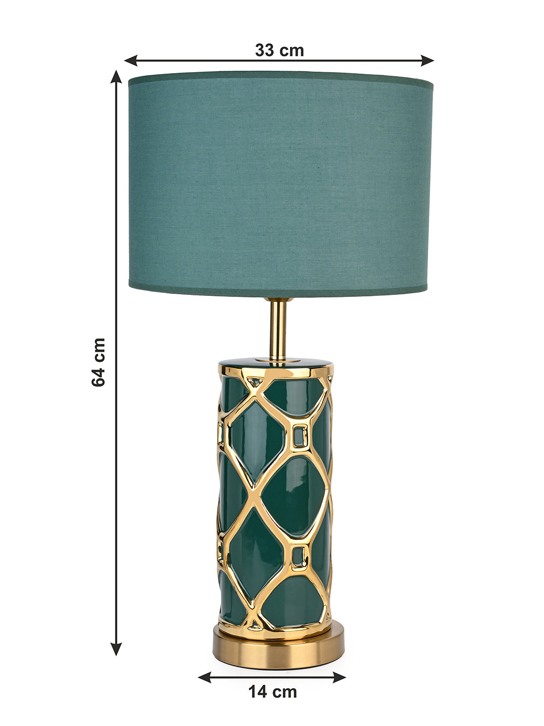 Green and gold ceramic table lamp / bedside lamp premium design