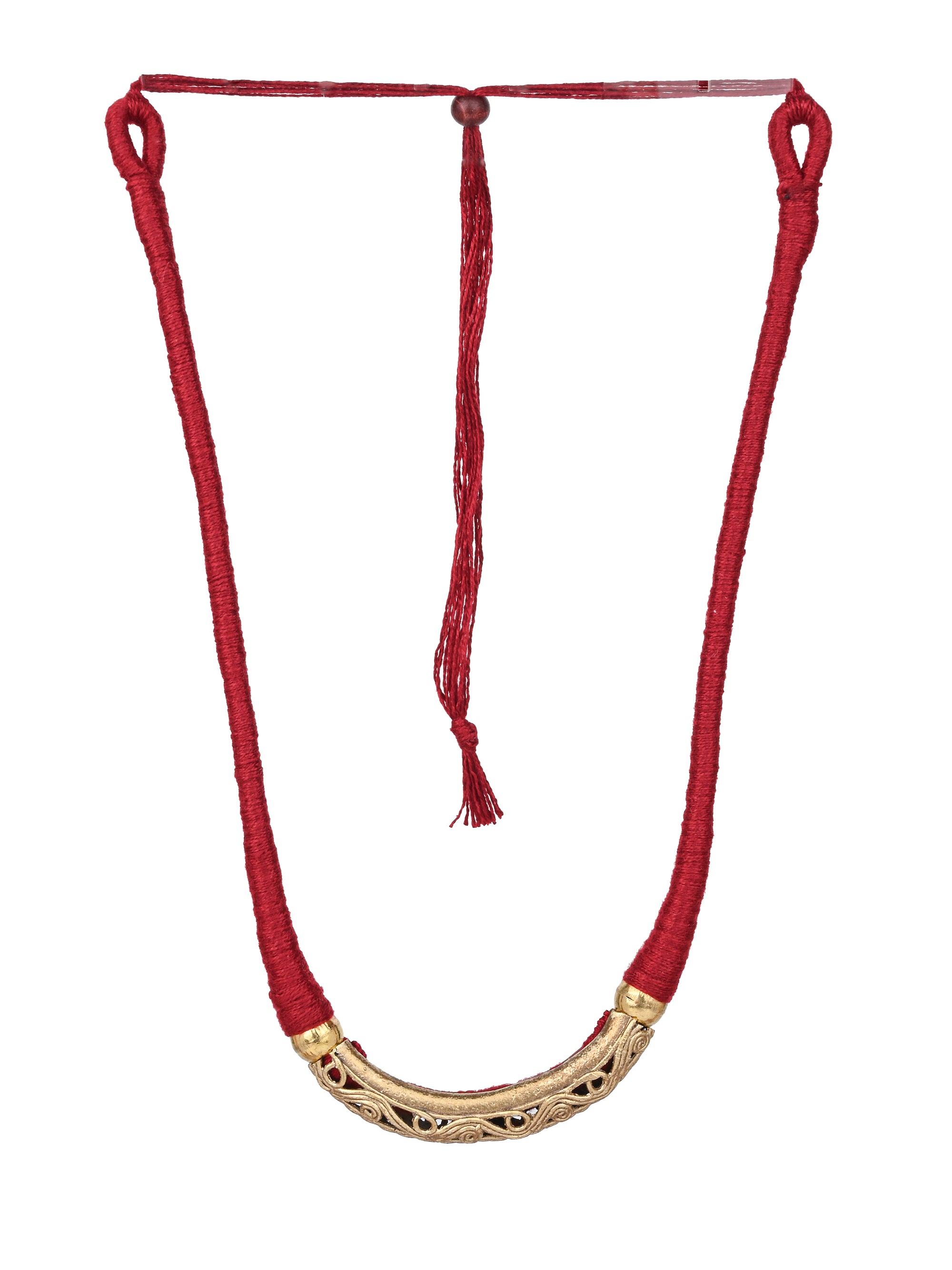 MAURYANA - Dokra craft tribal necklace set with earrings - adjustable length