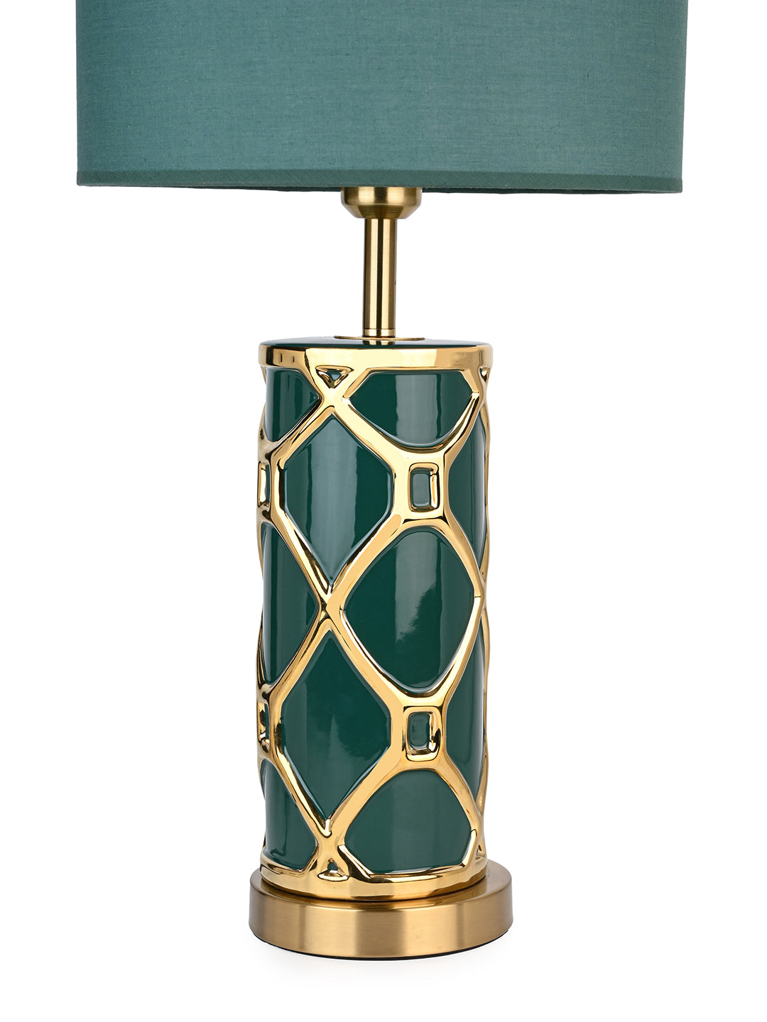 Green and gold ceramic table lamp / bedside lamp premium design