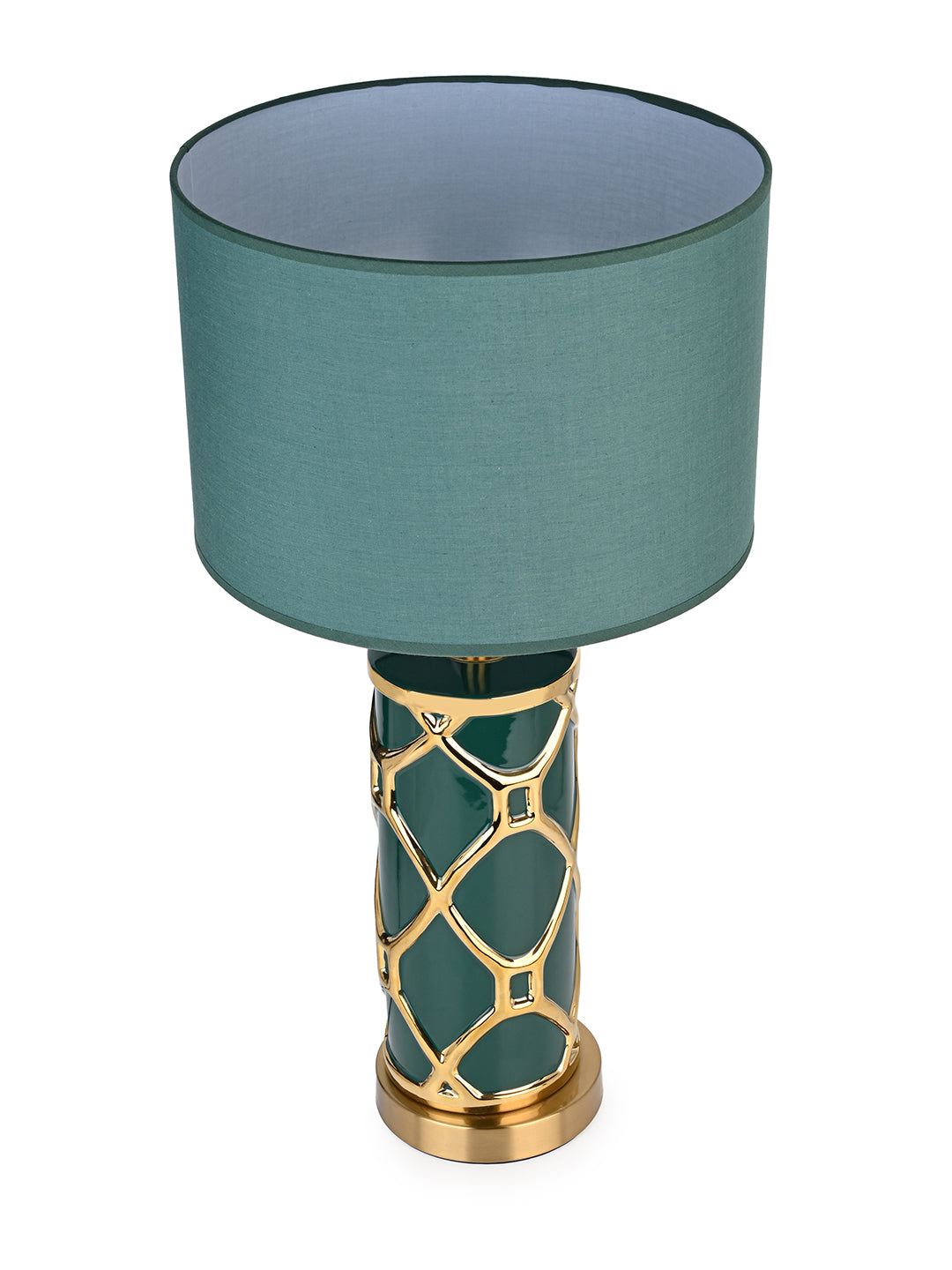 Green and gold ceramic table lamp / bedside lamp premium design