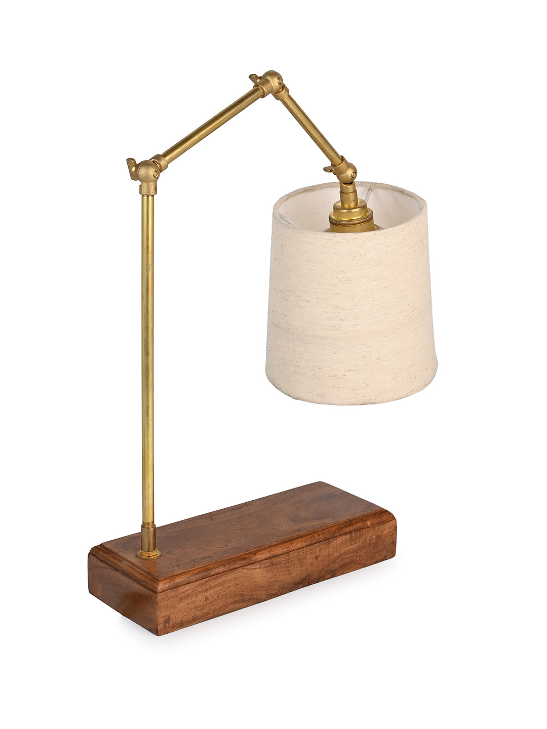 Wooden base reading lamp / desk lamp with direction adjusting mechanism