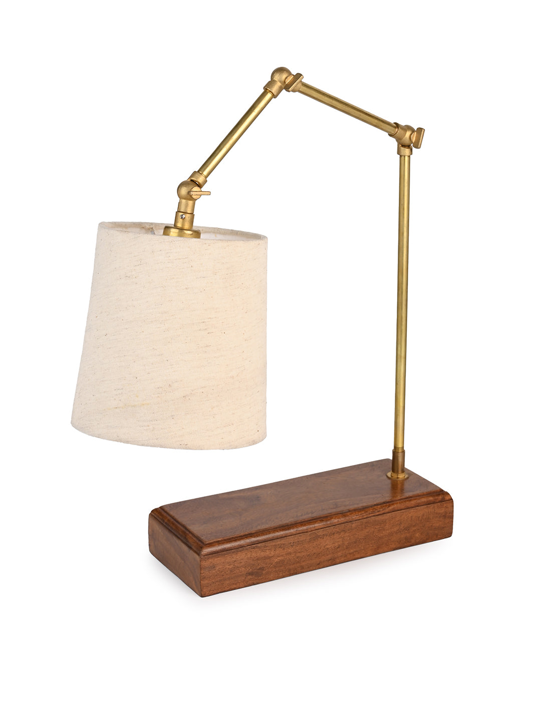 Wooden base reading lamp / desk lamp with direction adjusting mechanism