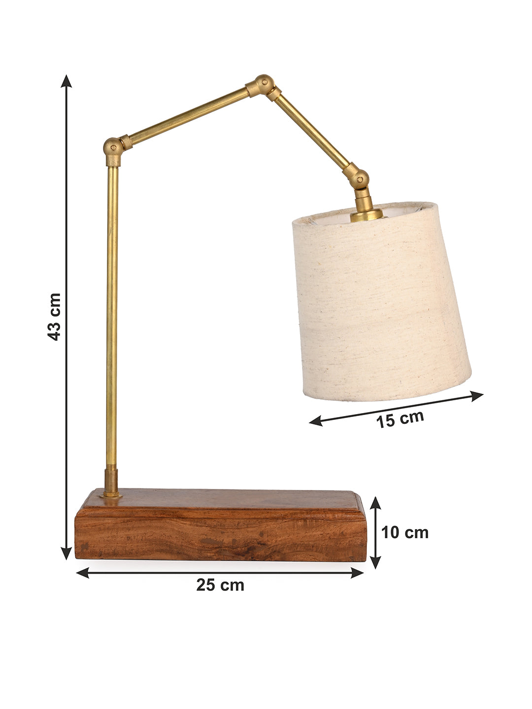 Wooden base reading lamp / desk lamp with direction adjusting mechanism