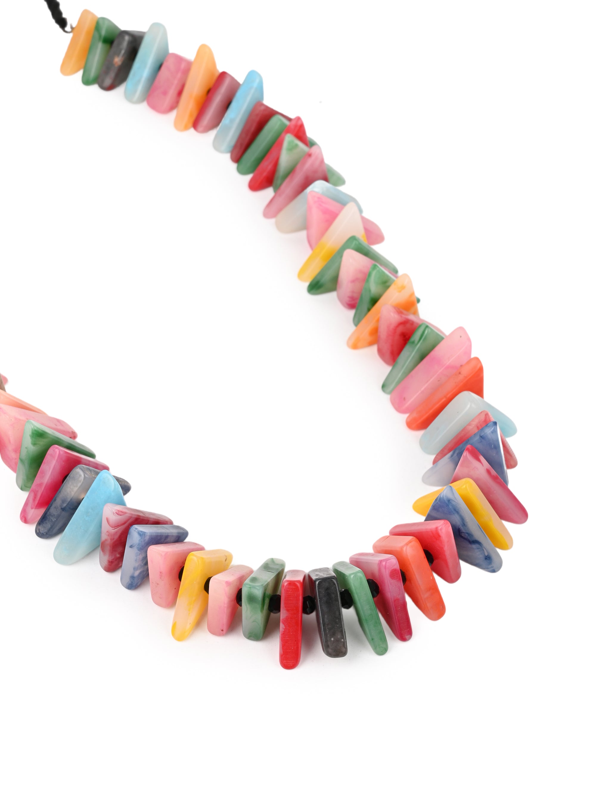MAURYANA - Multicolor chips assembled to a beautiful necklace with earrings - adjustable length