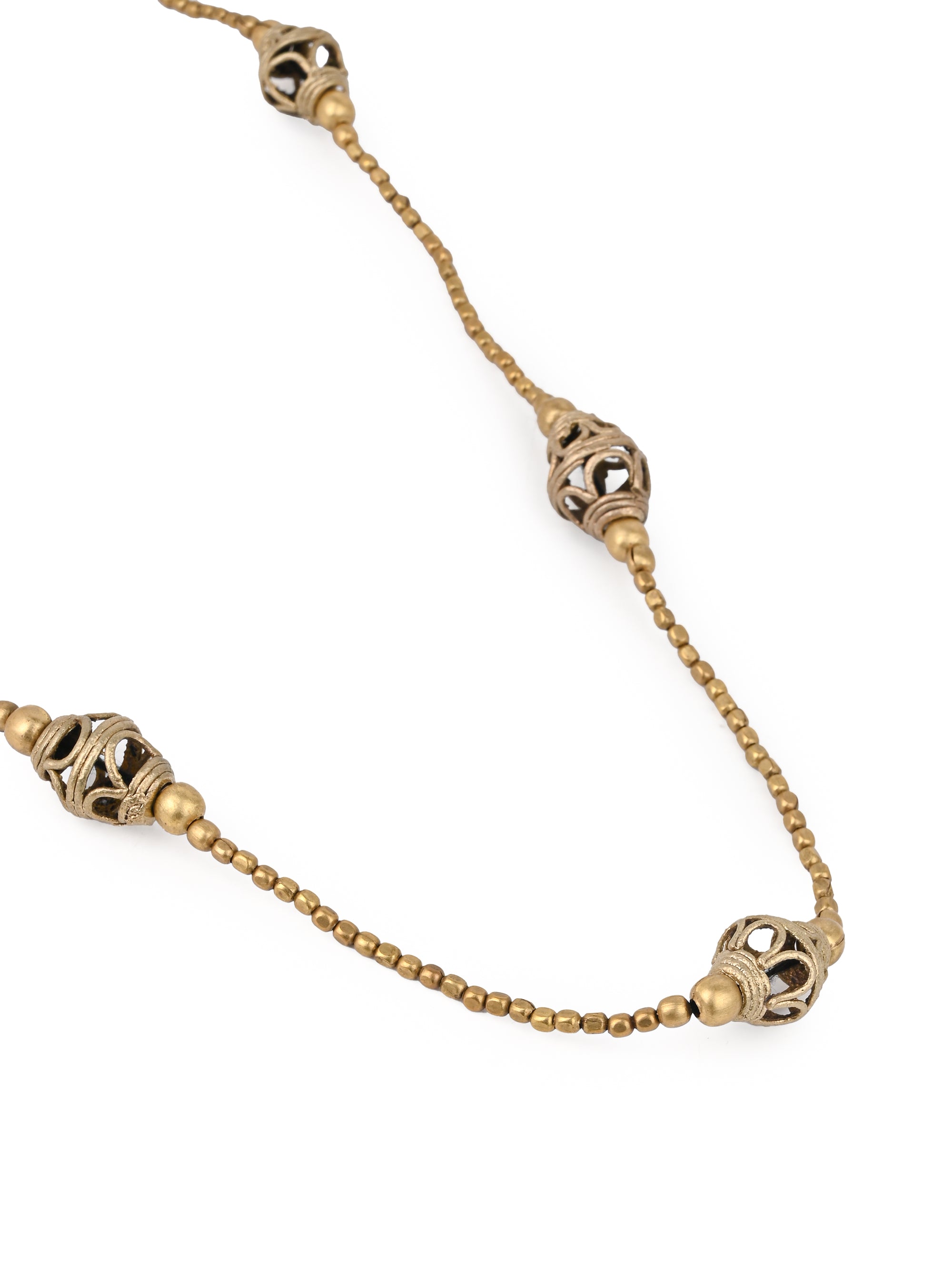 MAURYANA - Dokra craft elegant necklace set with earrings - one size