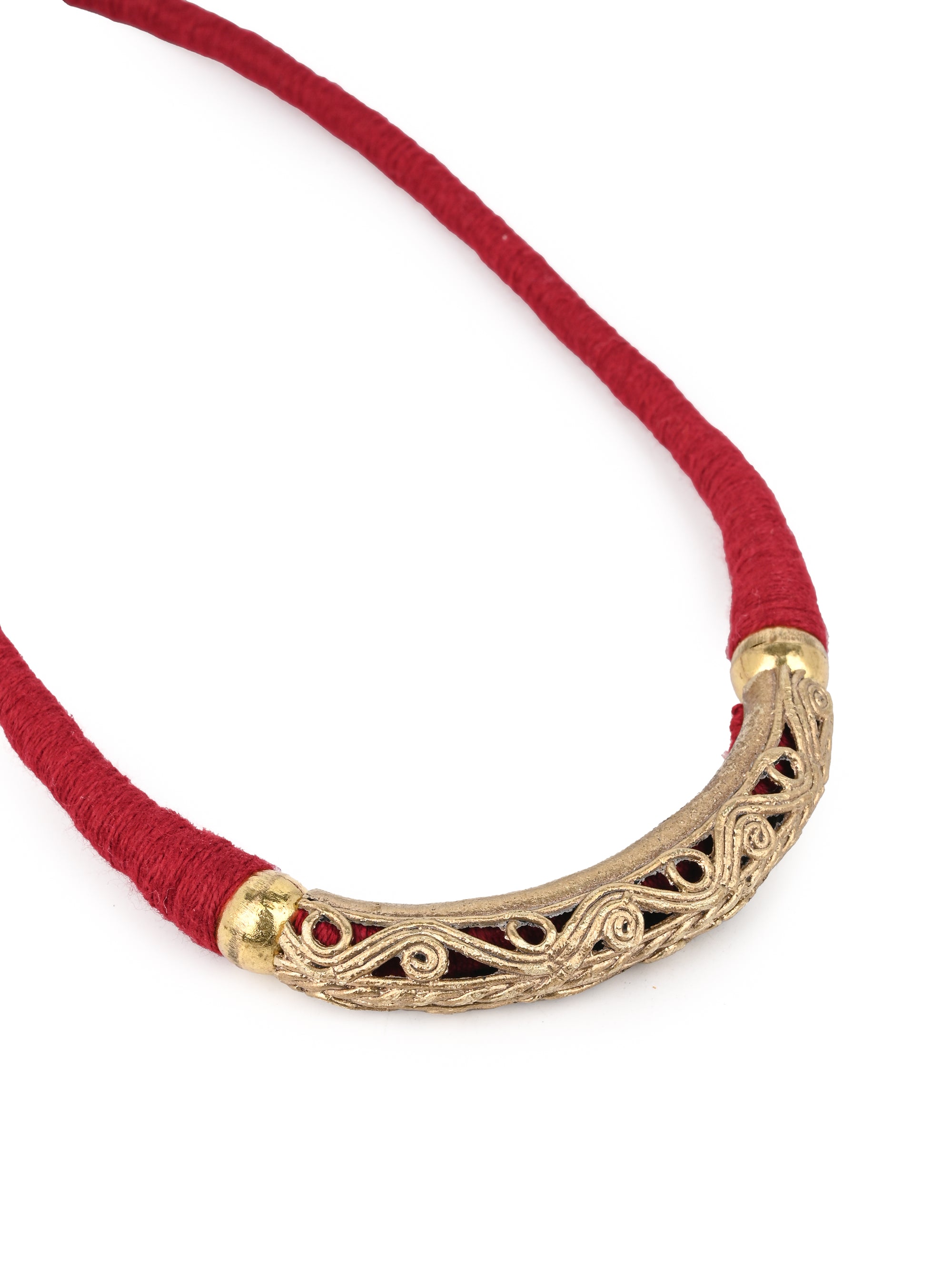 MAURYANA - Dokra craft tribal necklace set with earrings - adjustable length